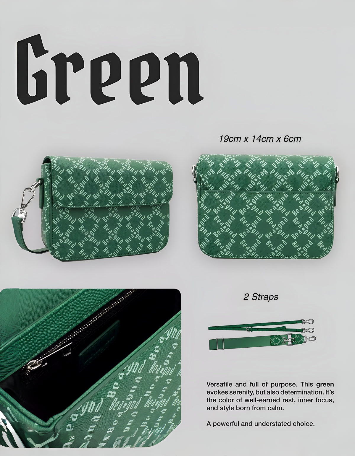 Bolso Magnet Monogram Verde De Bealgnd
