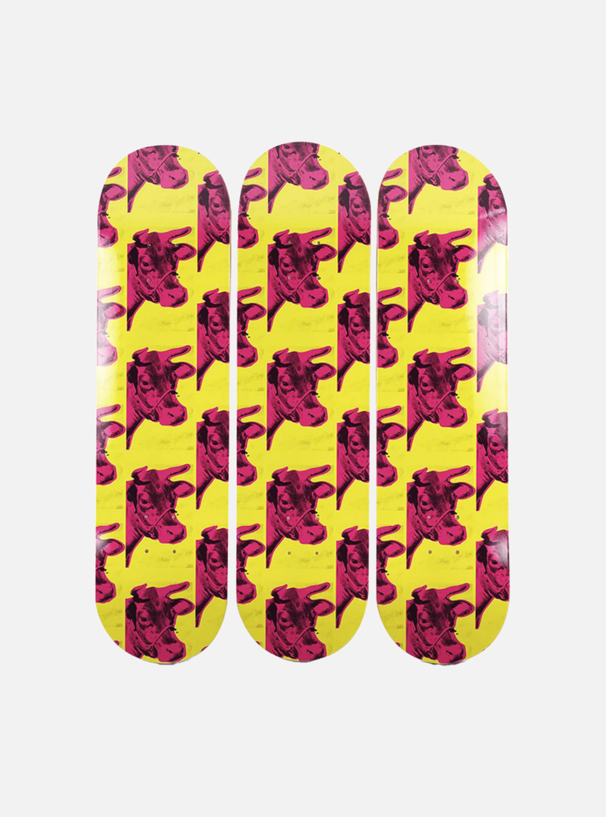Theskateroom Cow (Pink & Yellow) Triptych, 1966 de Andy Warhol