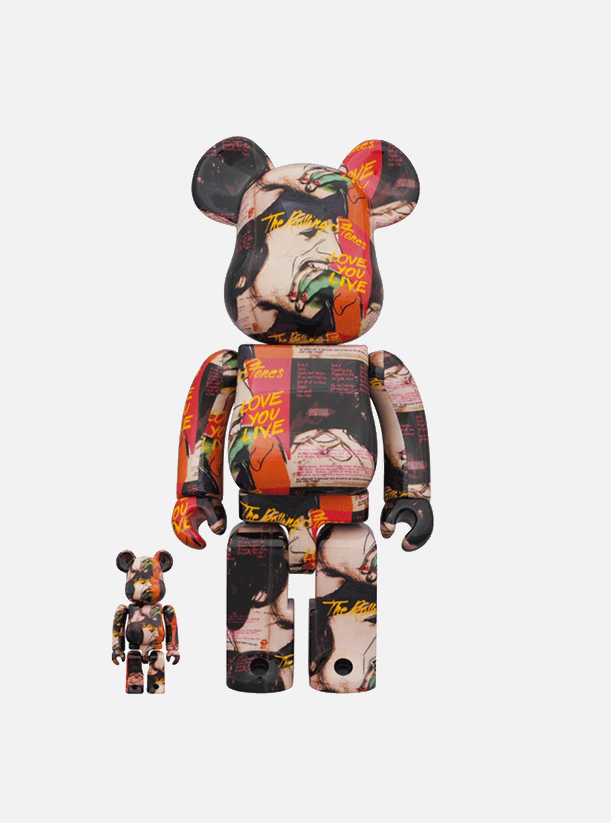 Bearbrick de Medicom Toy 400% 100% The Rolling Stones Love You Live