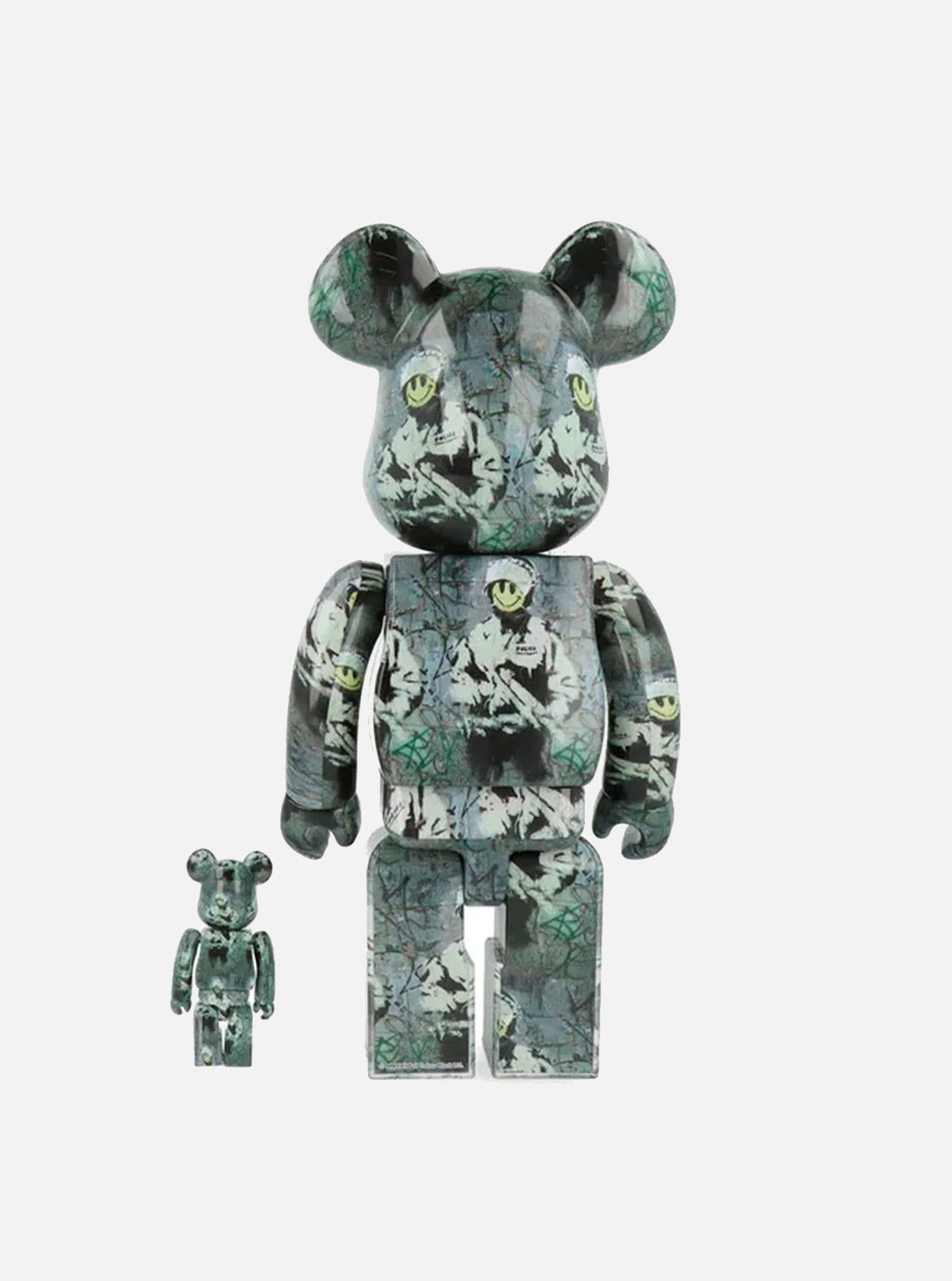Bearbrick de Medicom Toy 400% 100% Riot Cop de Bansky