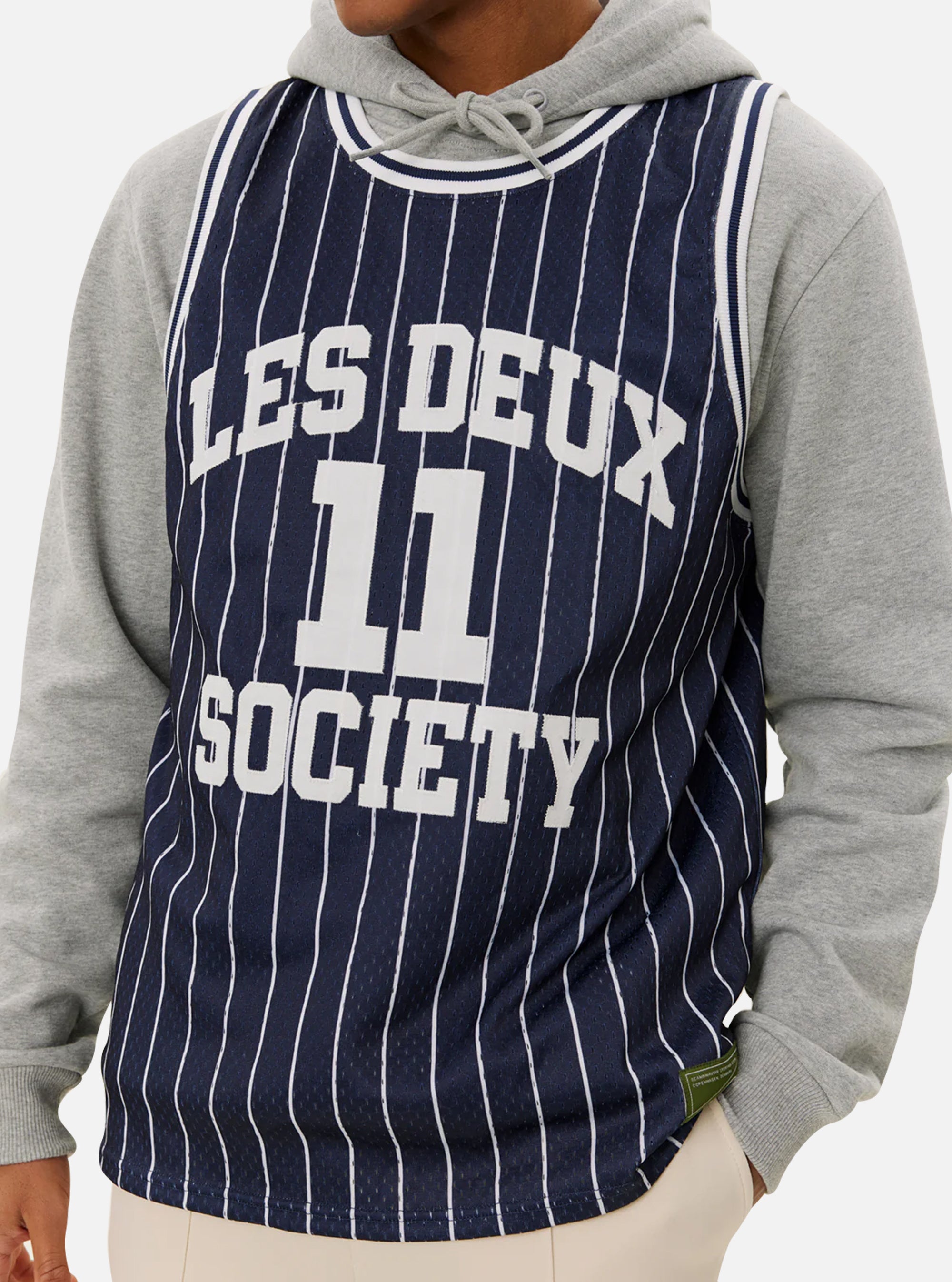 Camiseta Les Deux sin mangas de malla Silas en navy