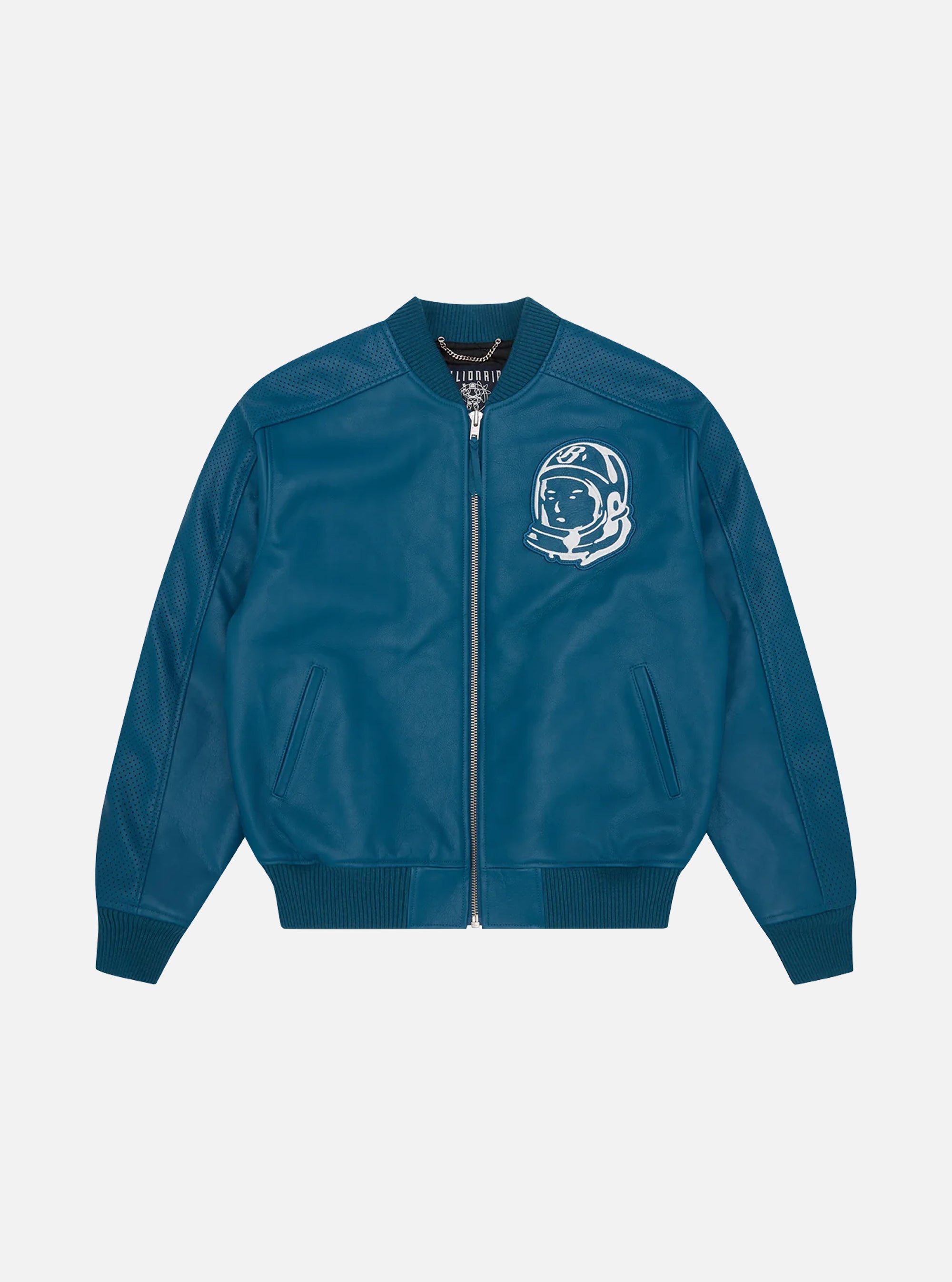 Chaqueta Bomber de Piel Astro Verde-Azul de Billionaire Boys Club