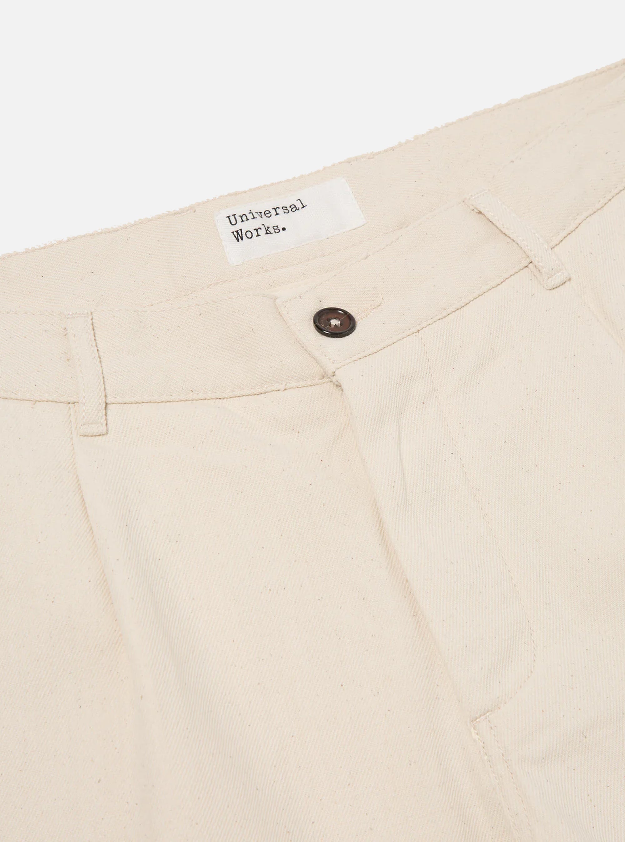 Pantalón Duke de Universal Works en algodón reciclado color crudo