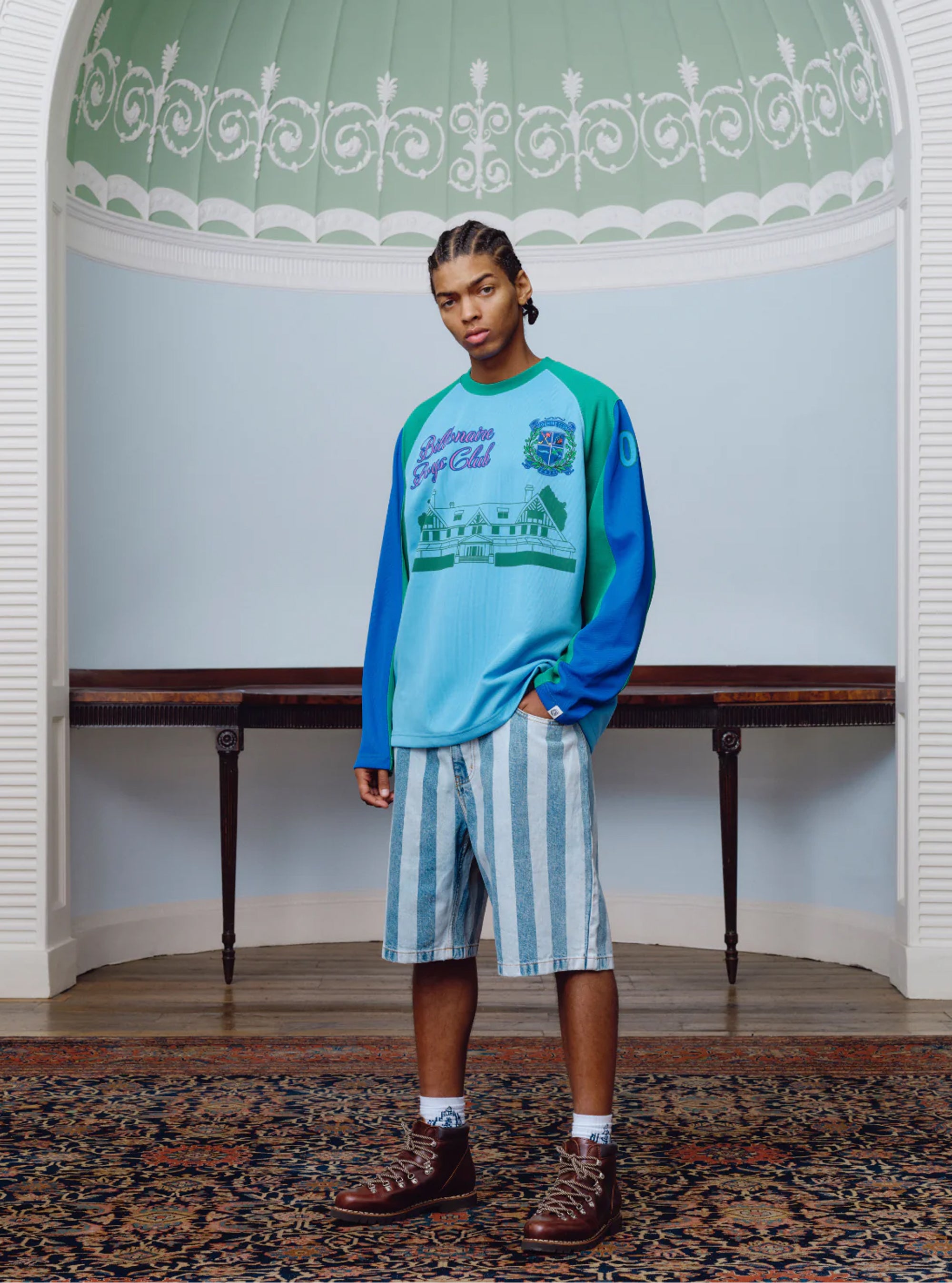 Pantalones Cortos Astro Denim a Rayas de Billionaire Boys Club