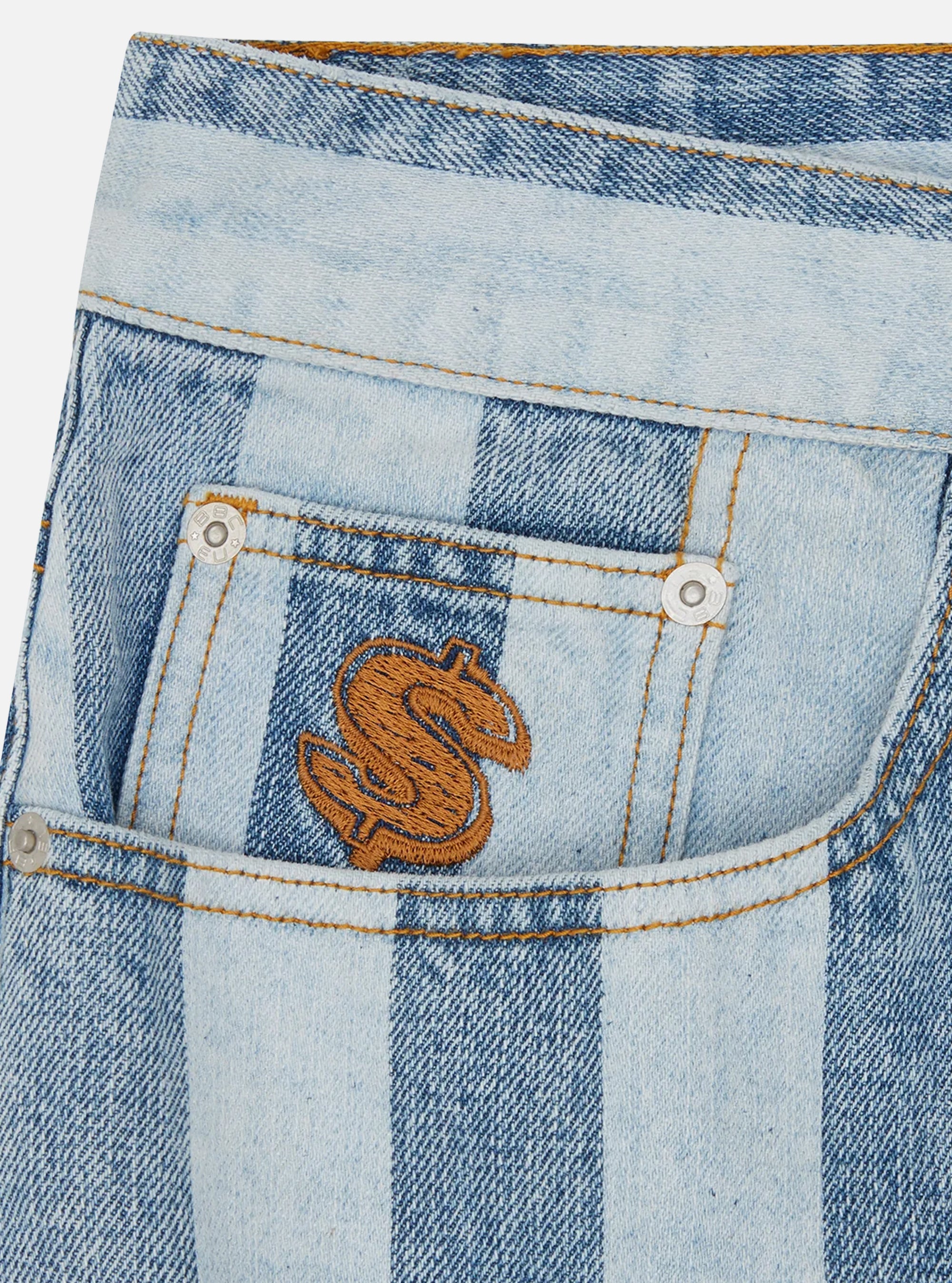 Pantalones Cortos Astro Denim a Rayas de Billionaire Boys Club