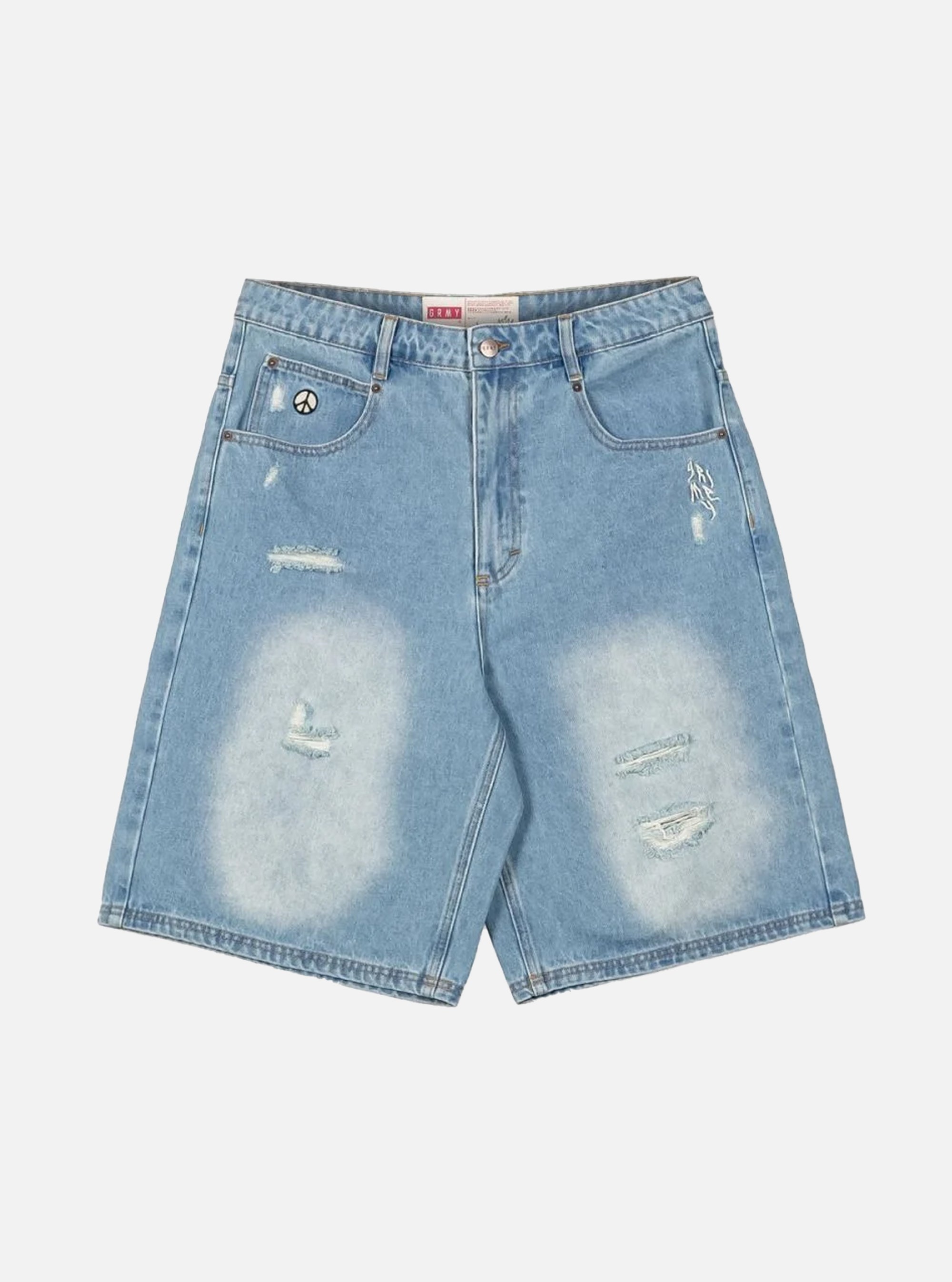 Pantalón corto Grimey Peace Within Baggy Washed Light Blue