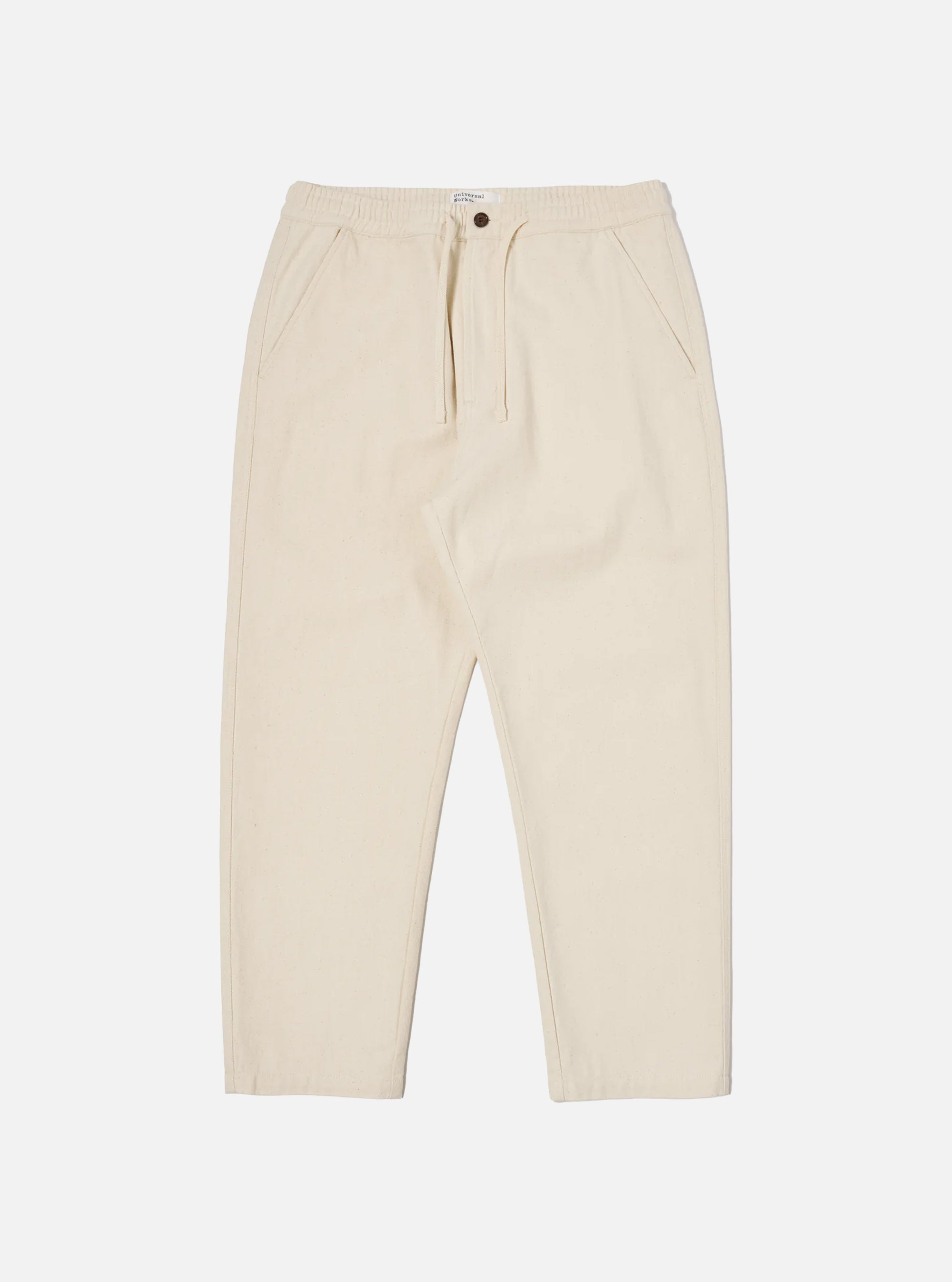Pantalón Hi Water de Universal Works en algodón reciclado color crudo