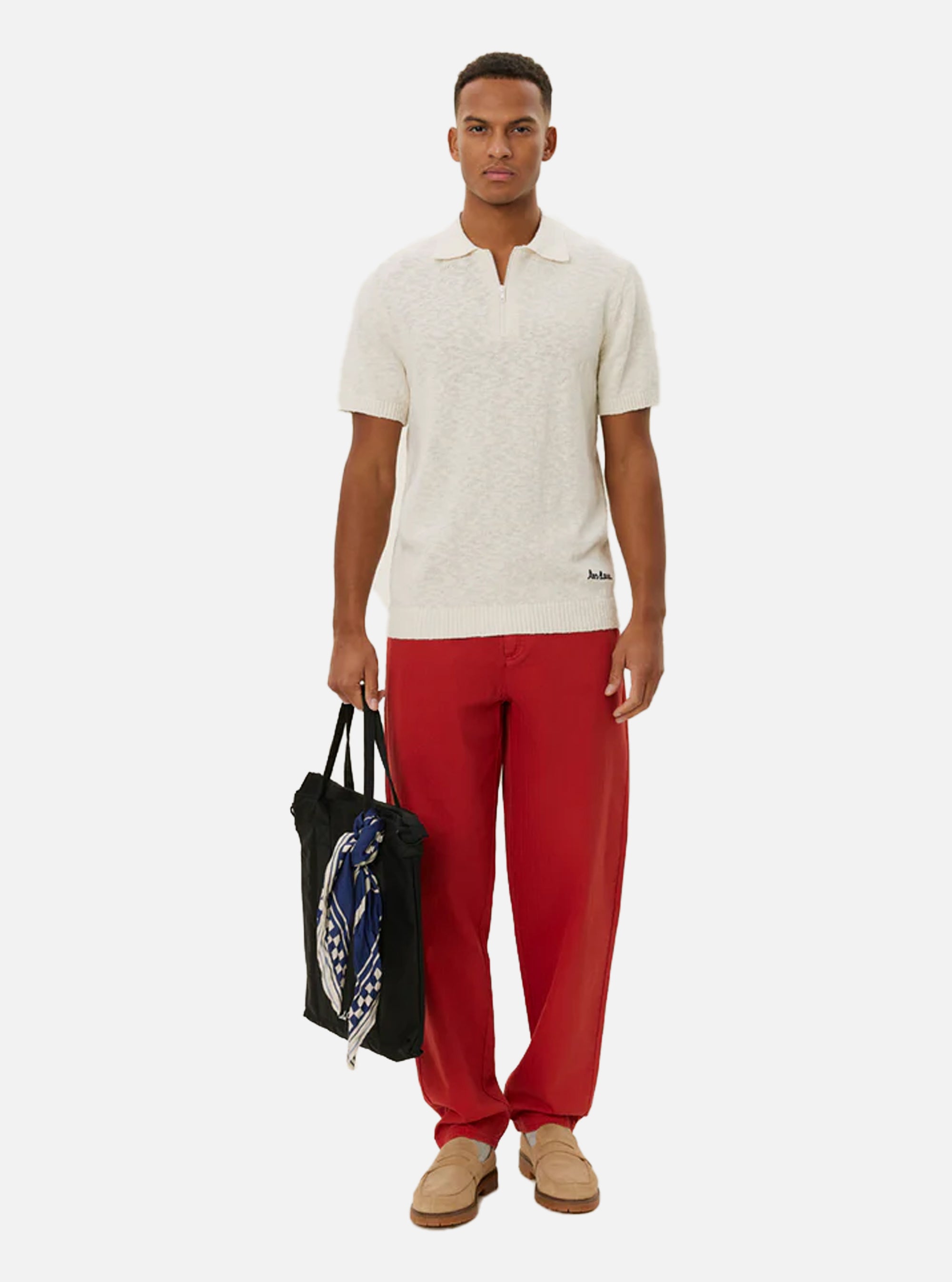 Polo con cremallera Les Deus modelo Brad en beige
