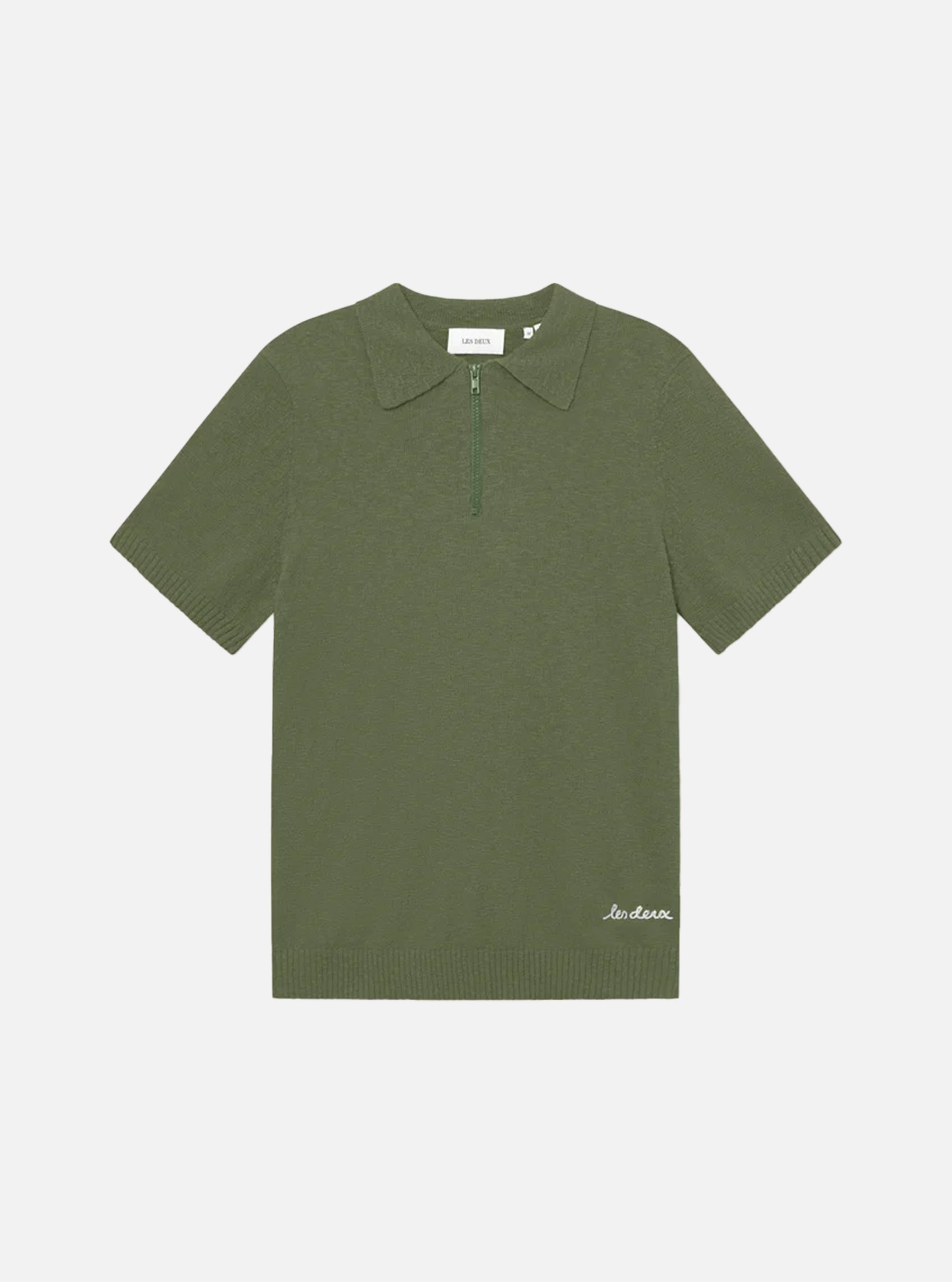 Polo con cremallera Les Deus modelo Brad en verde
