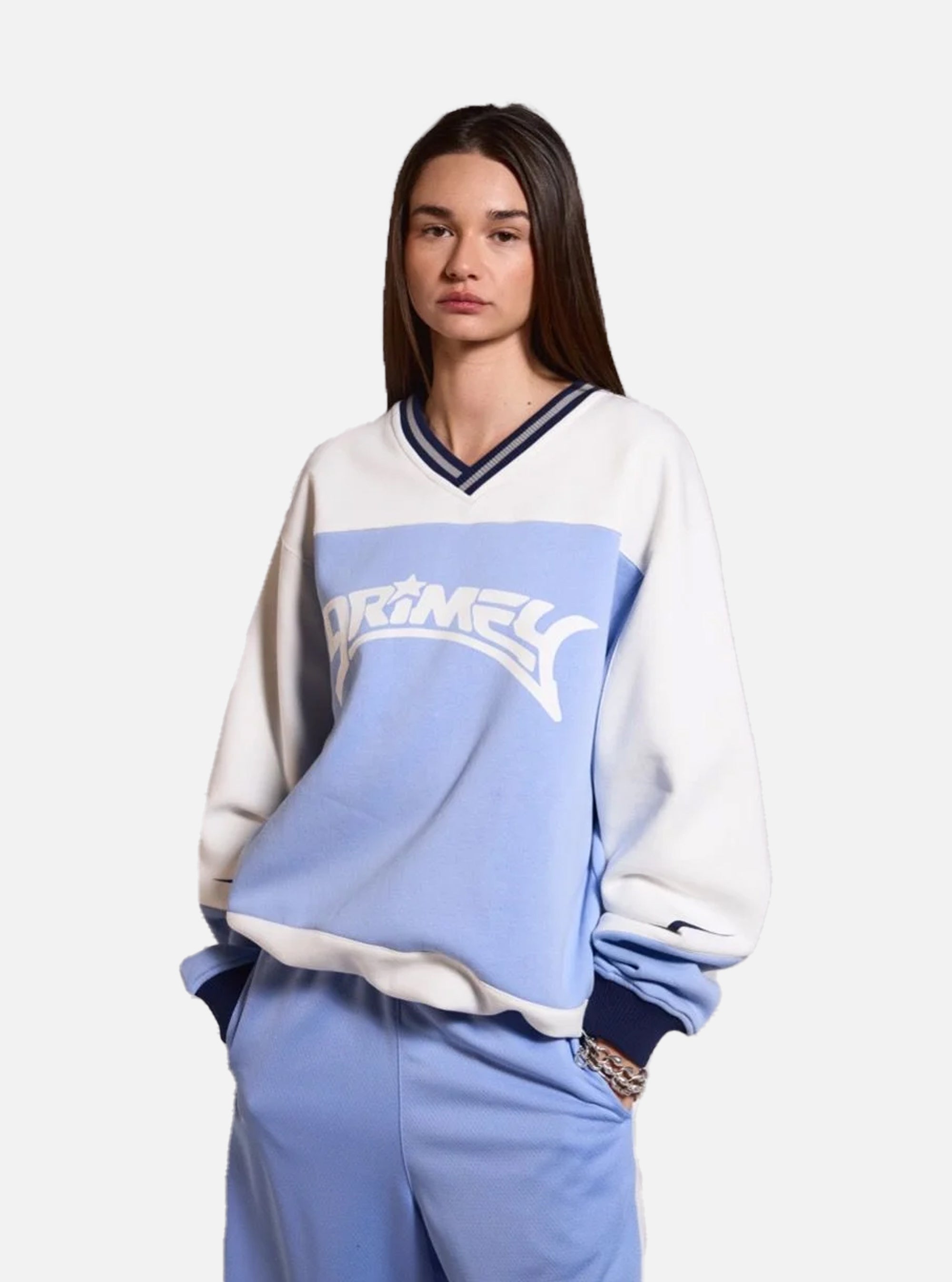 Sudadera Grimey Infamous Deeper V Neck Light Blue