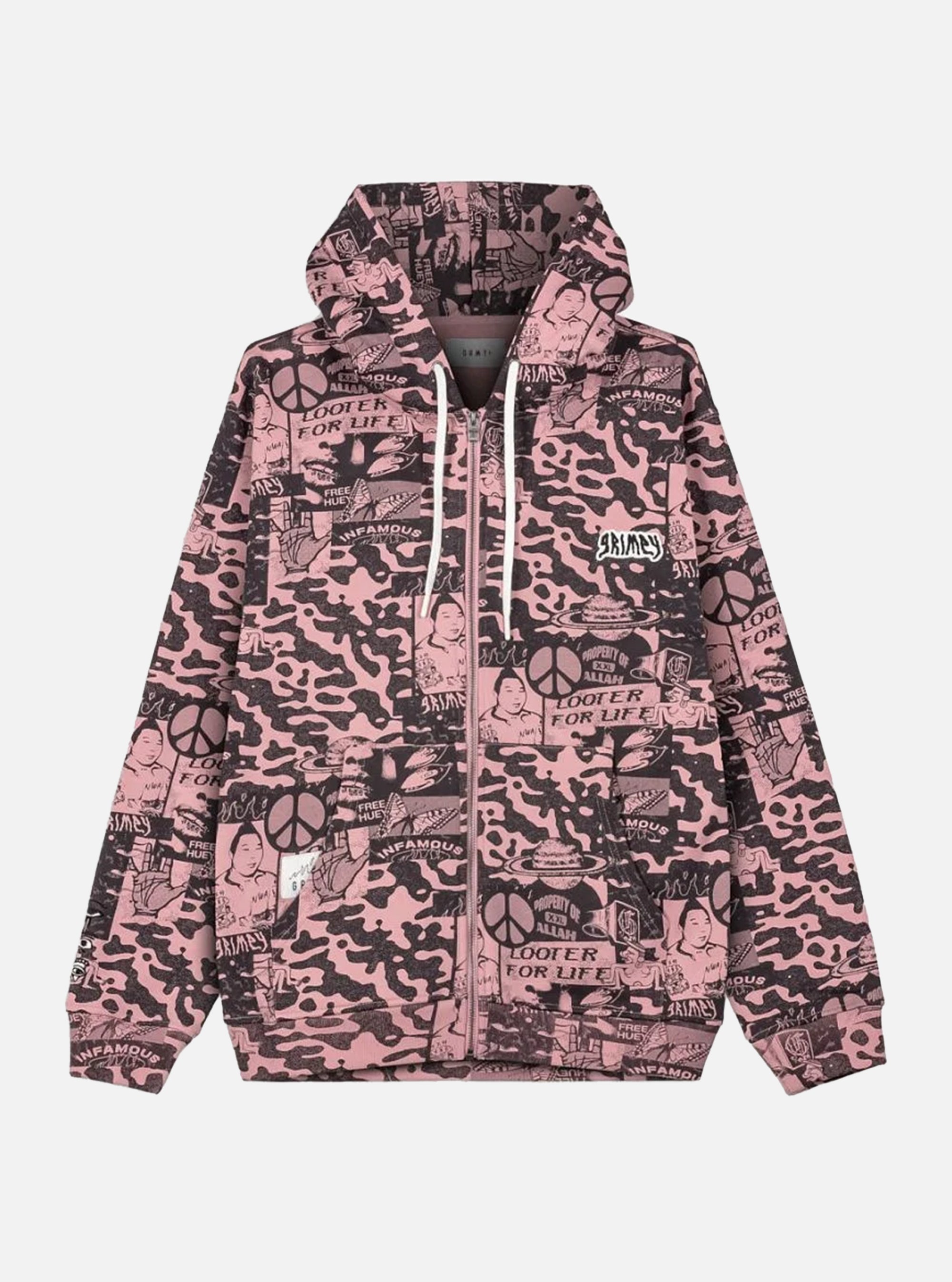 Sudadera Grimey Peace Within All Over Print Lilac