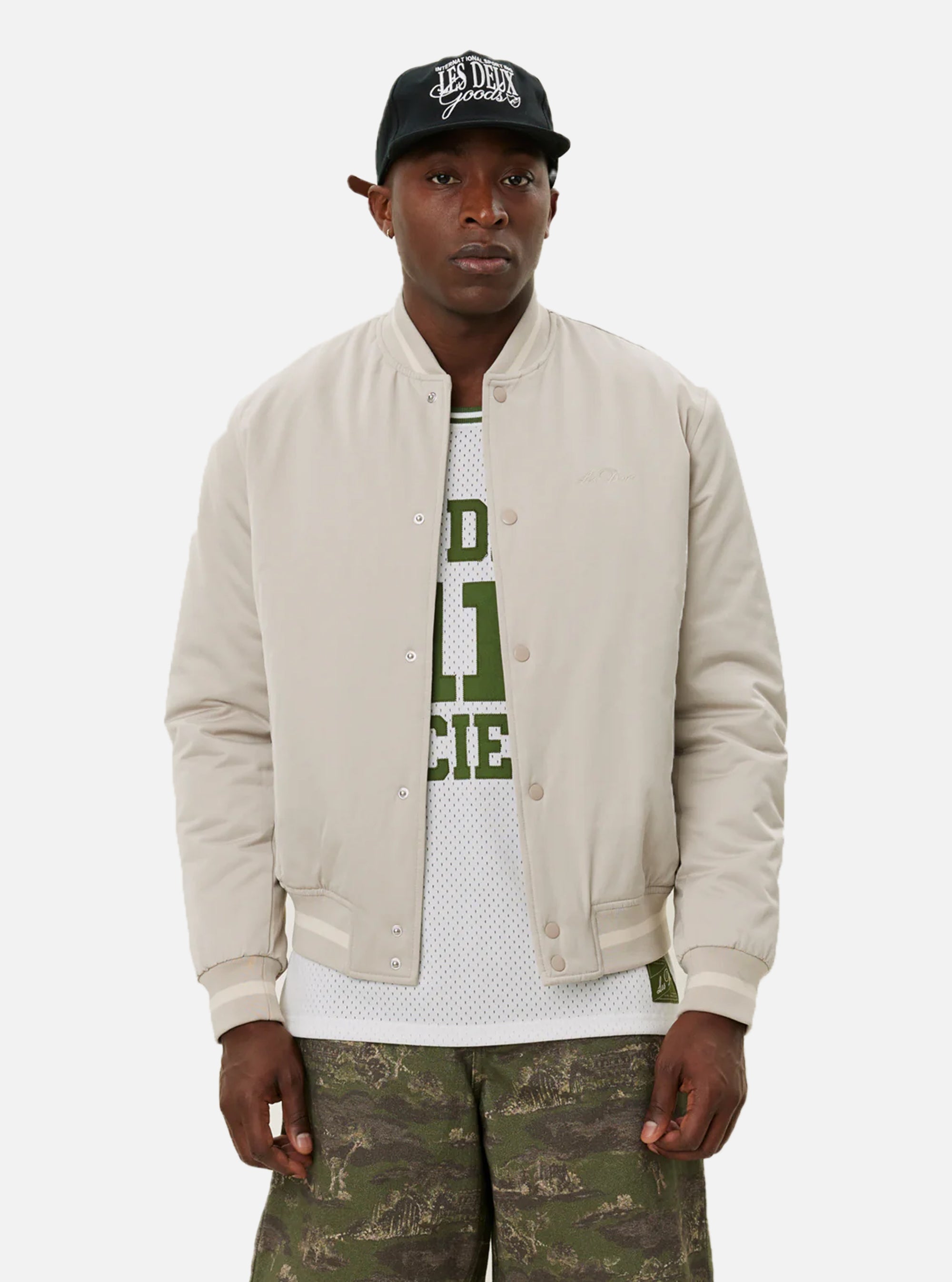 Bomber universitaria Les Deux Tech marfil
