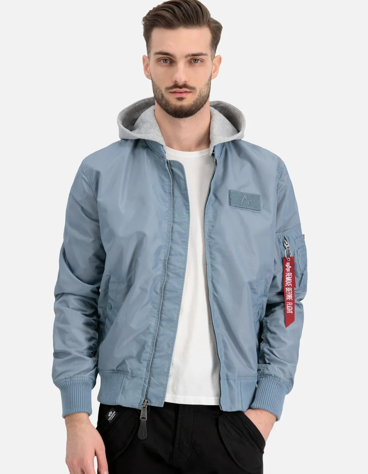 Chaqueta bomber MA-1 TT Hood Greyblue de Alpha Industries
