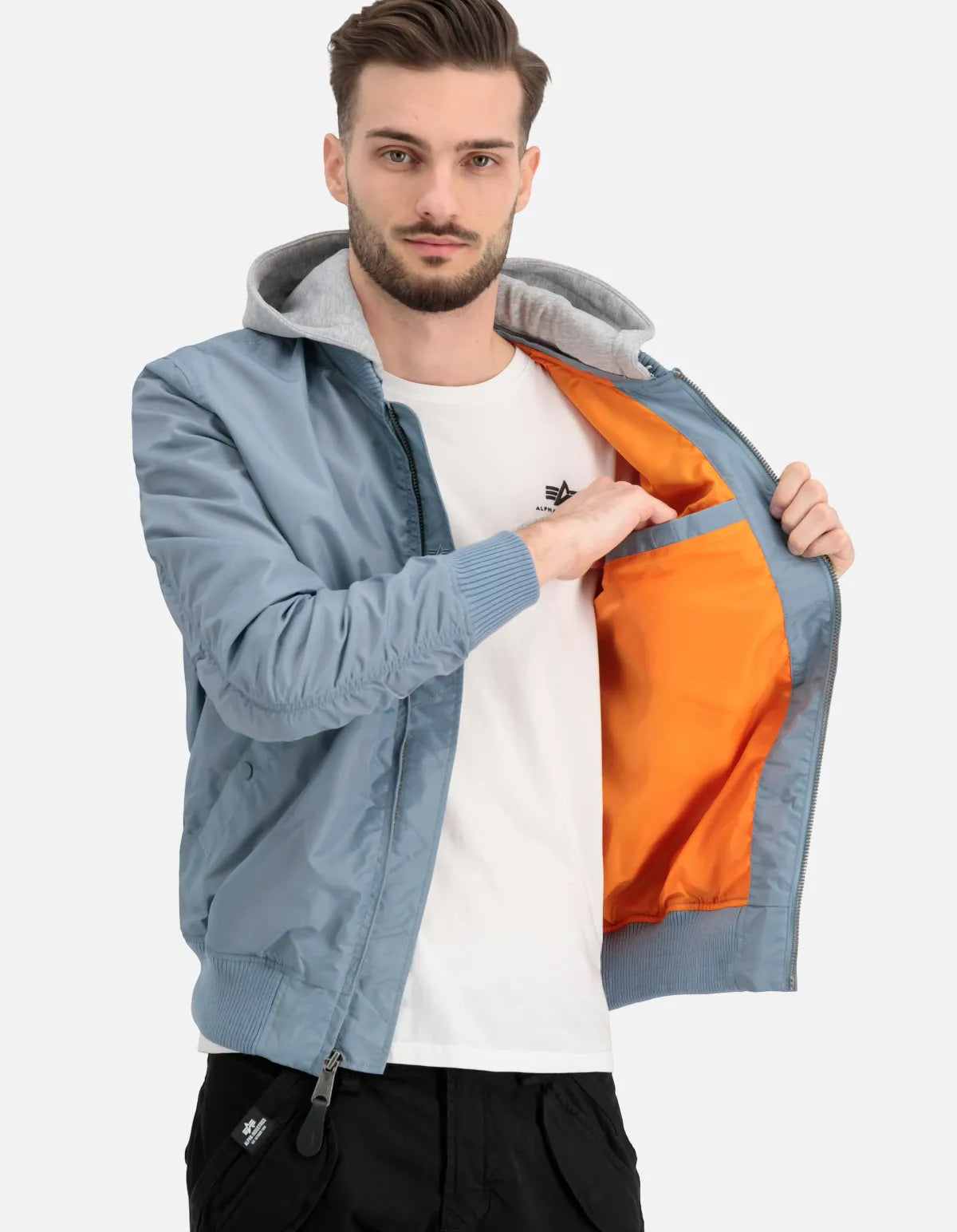Chaqueta bomber MA-1 TT Hood Greyblue de Alpha Industries
