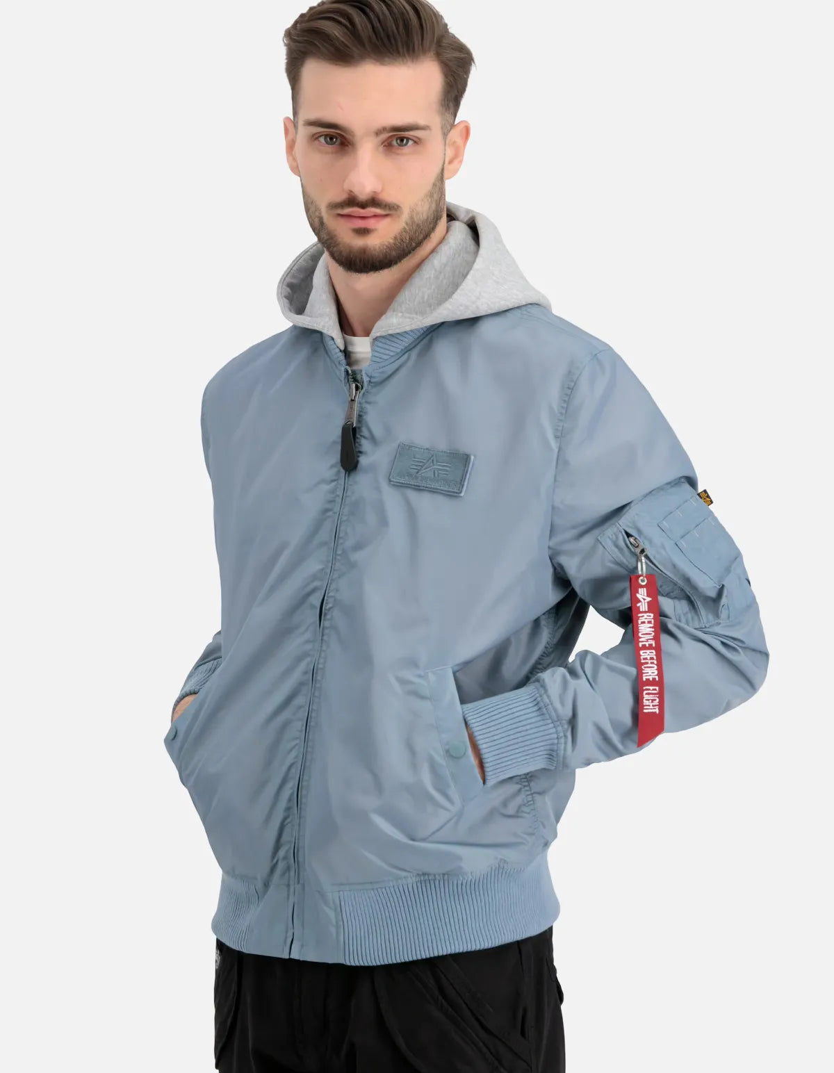 Chaqueta bomber MA-1 TT Hood Greyblue de Alpha Industries