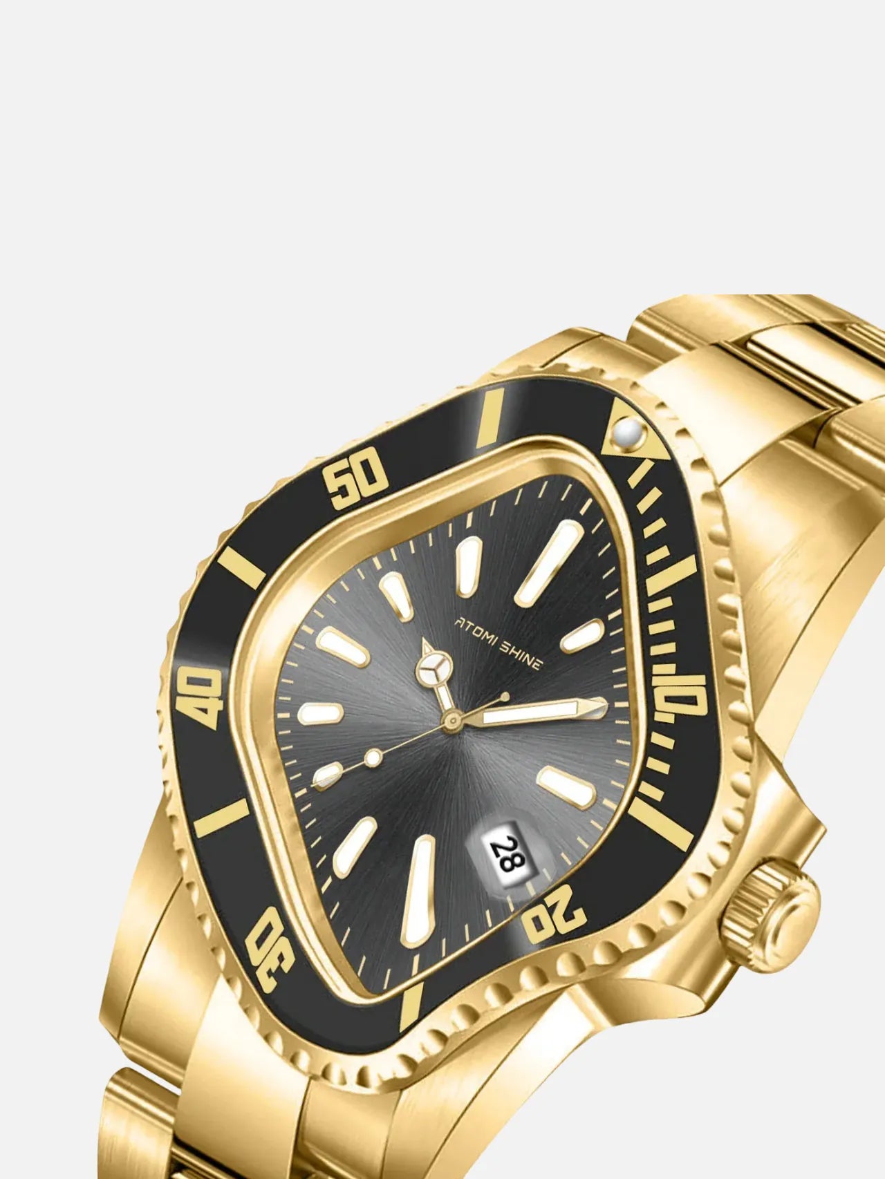 Reloj Atomi Shine Dorado Esfera Negra