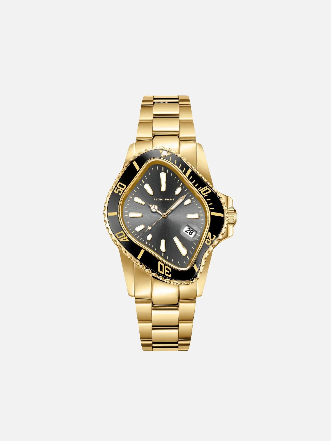 Reloj Atomi Shine Dorado Esfera Negra