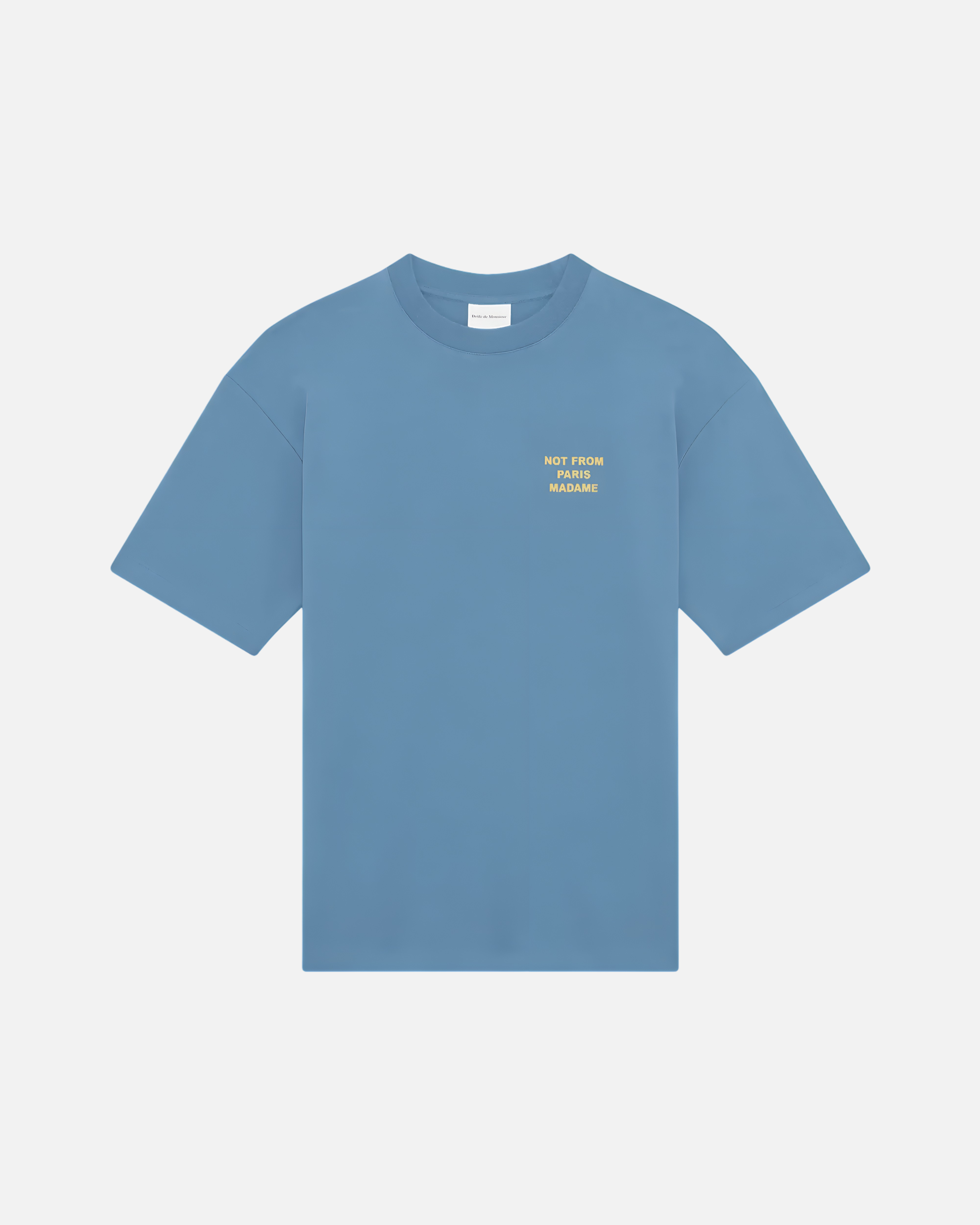 Camiseta azul con el slogan de Drôle de Monsieur