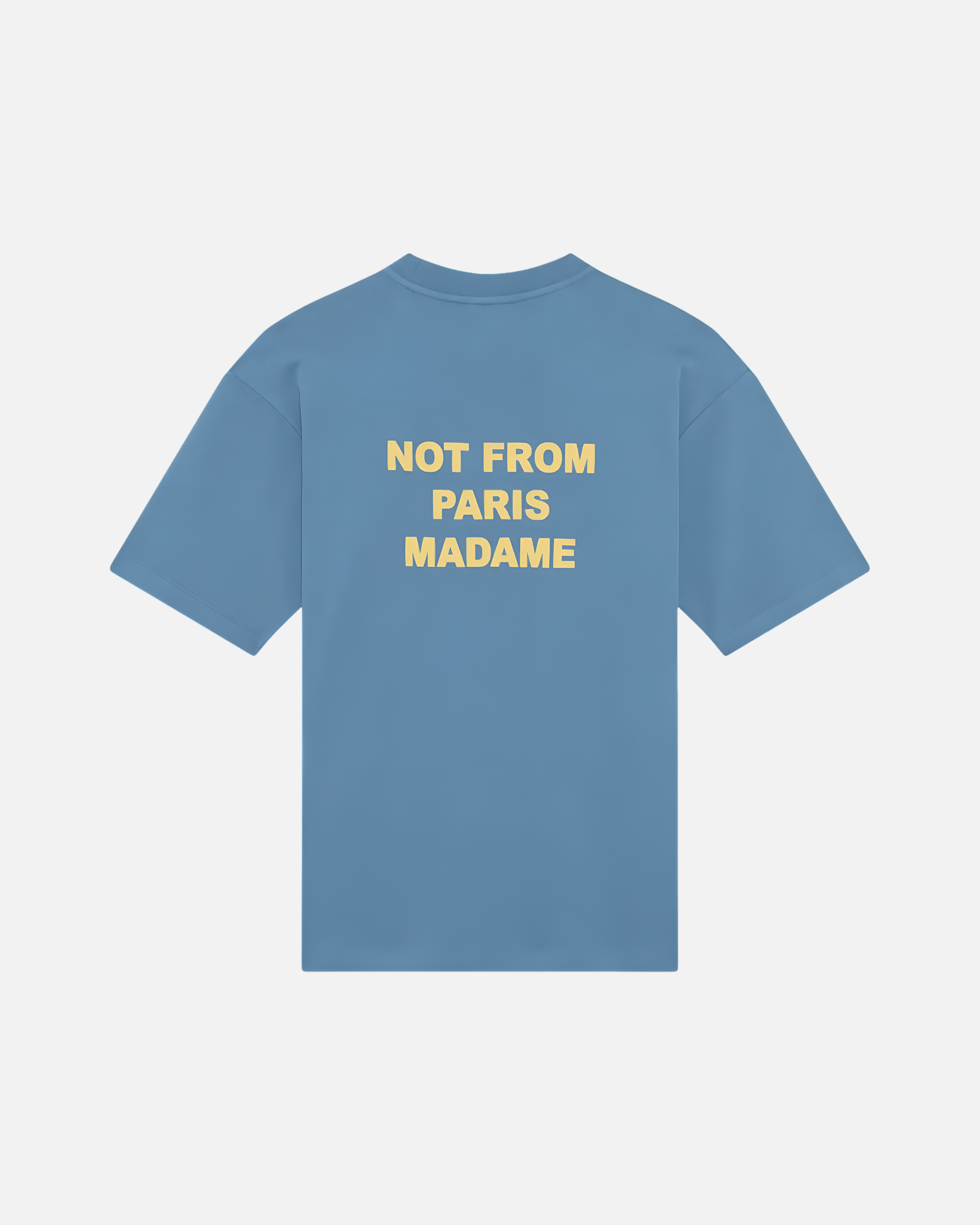 Camiseta azul con el slogan de Drôle de Monsieur