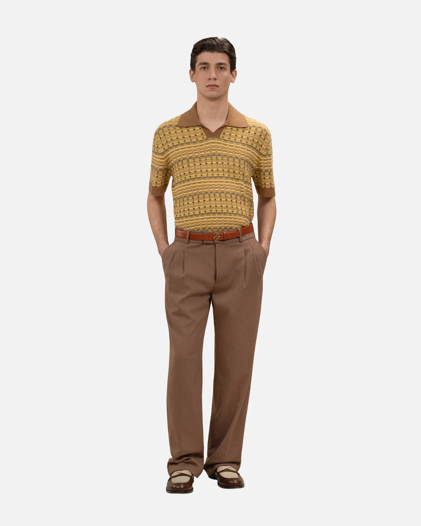 Polo de punto Coogie amarillo de Drôle de Monsieur
