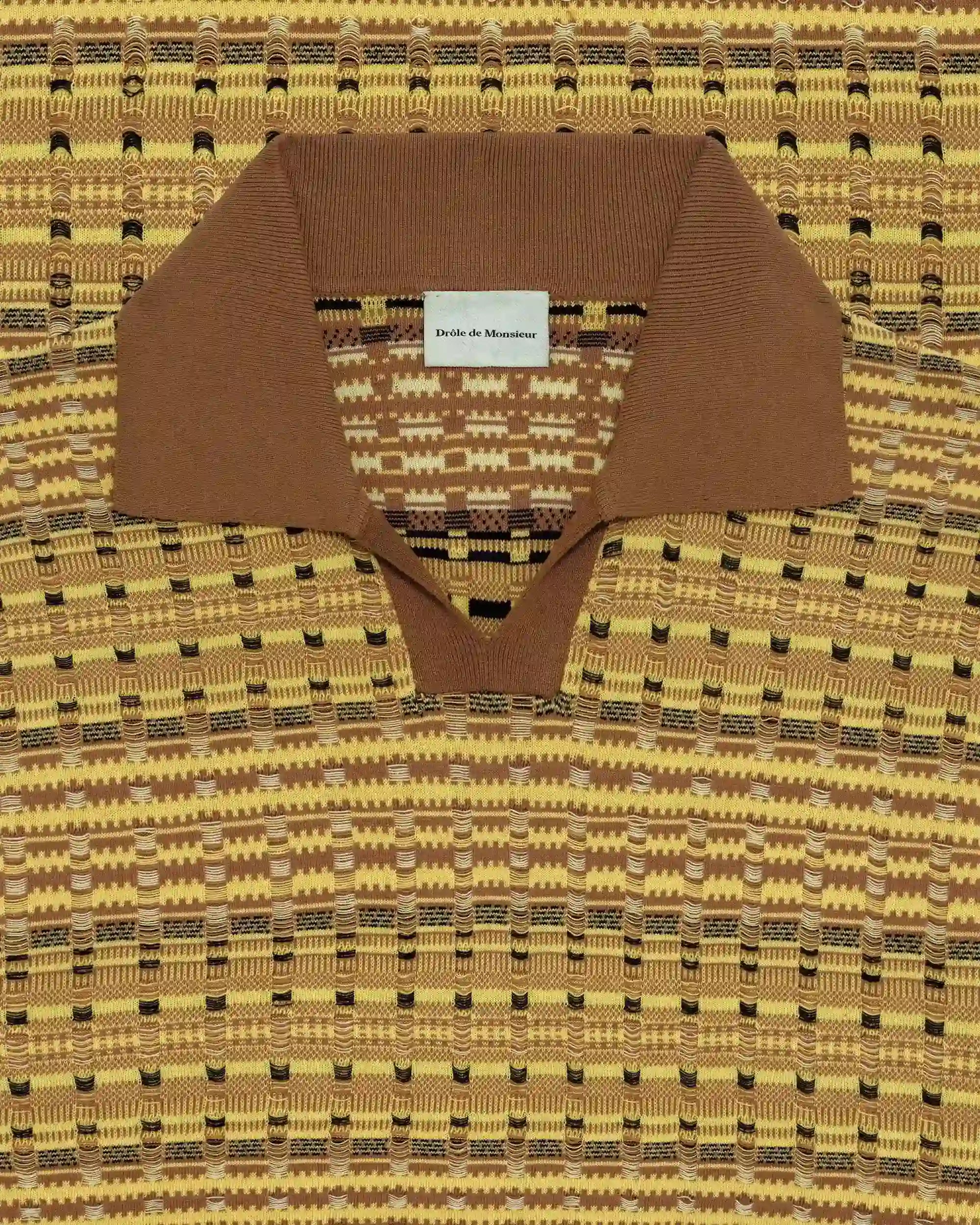 Polo de punto Coogie amarillo de Drôle de Monsieur