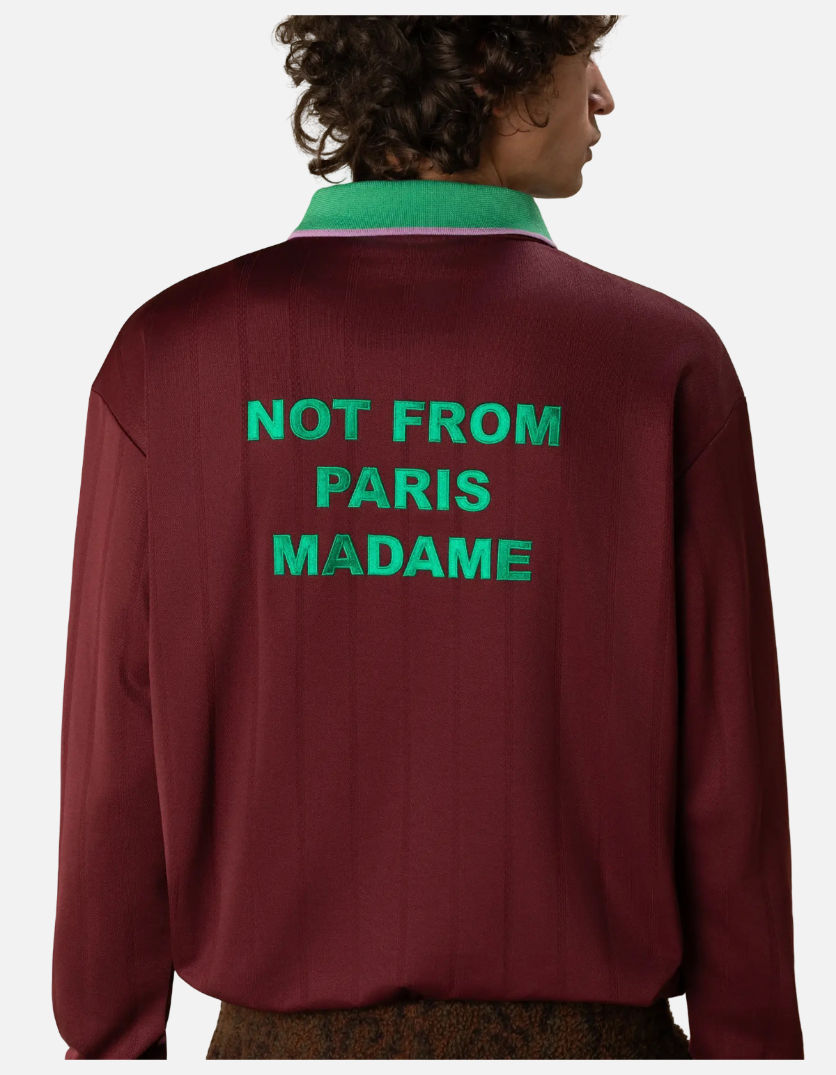Polo burdeos con slogan de Drôle de Monsieur