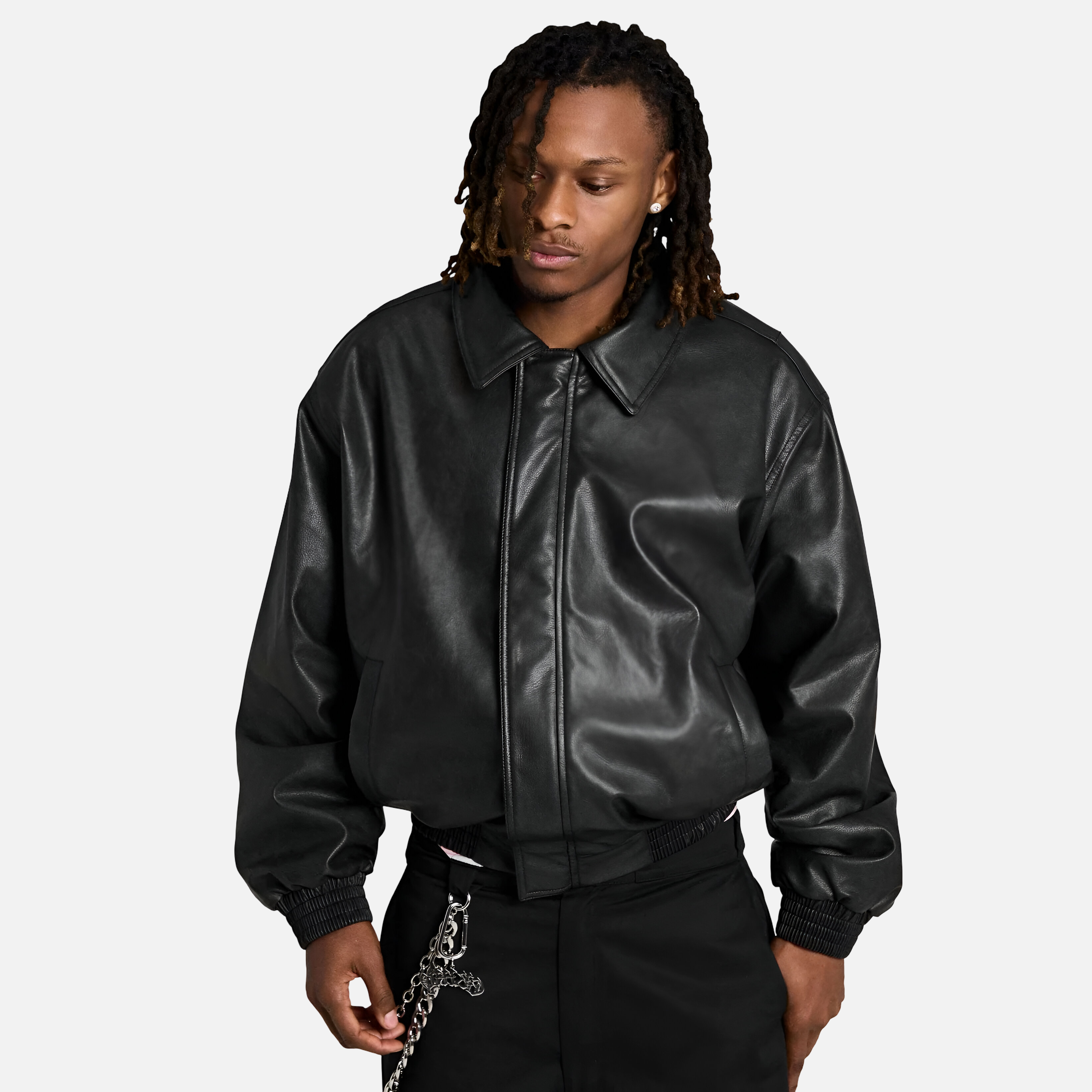 Chaqueta Bomber Chief Watcher Pu Leather Black