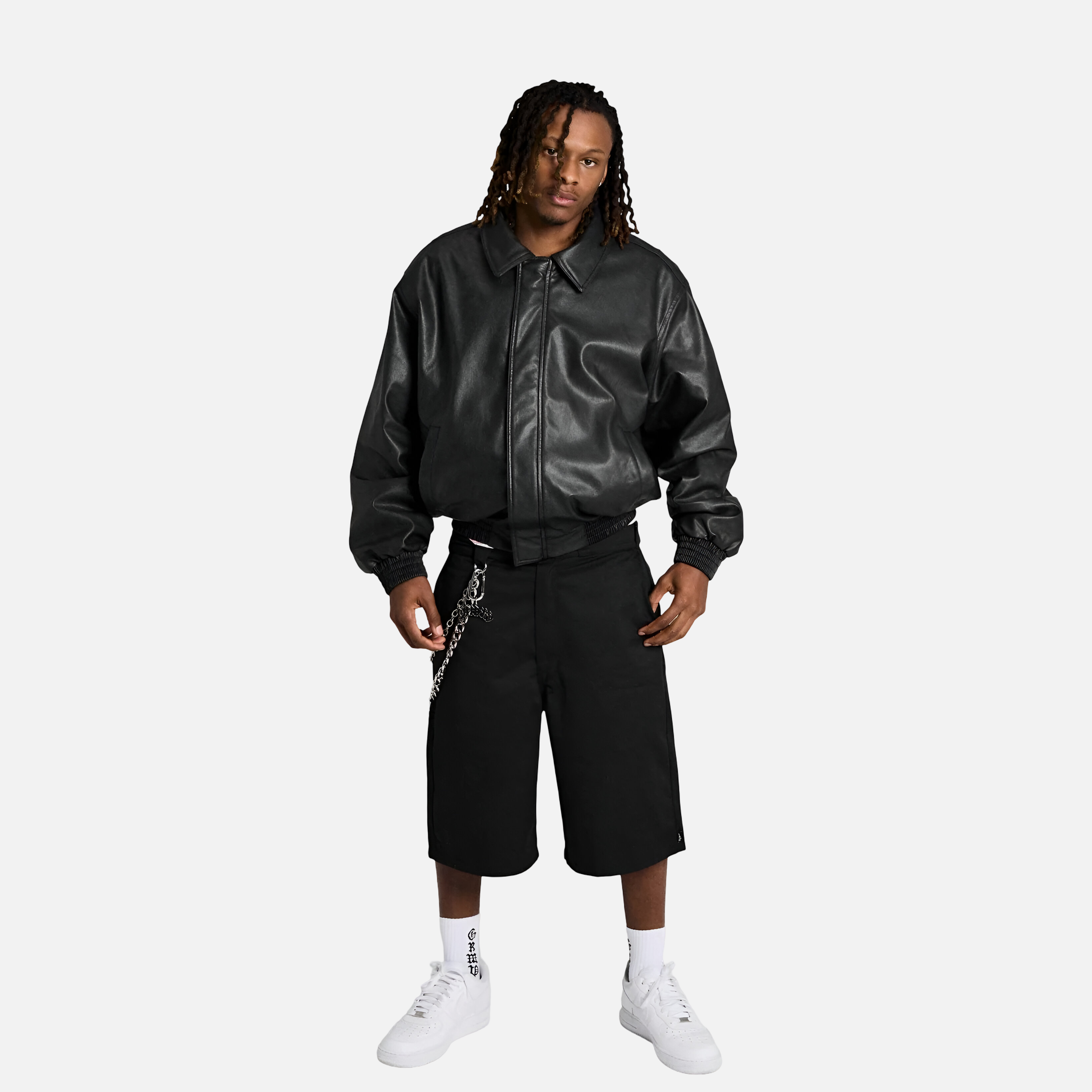 Chaqueta Bomber Chief Watcher Pu Leather Black