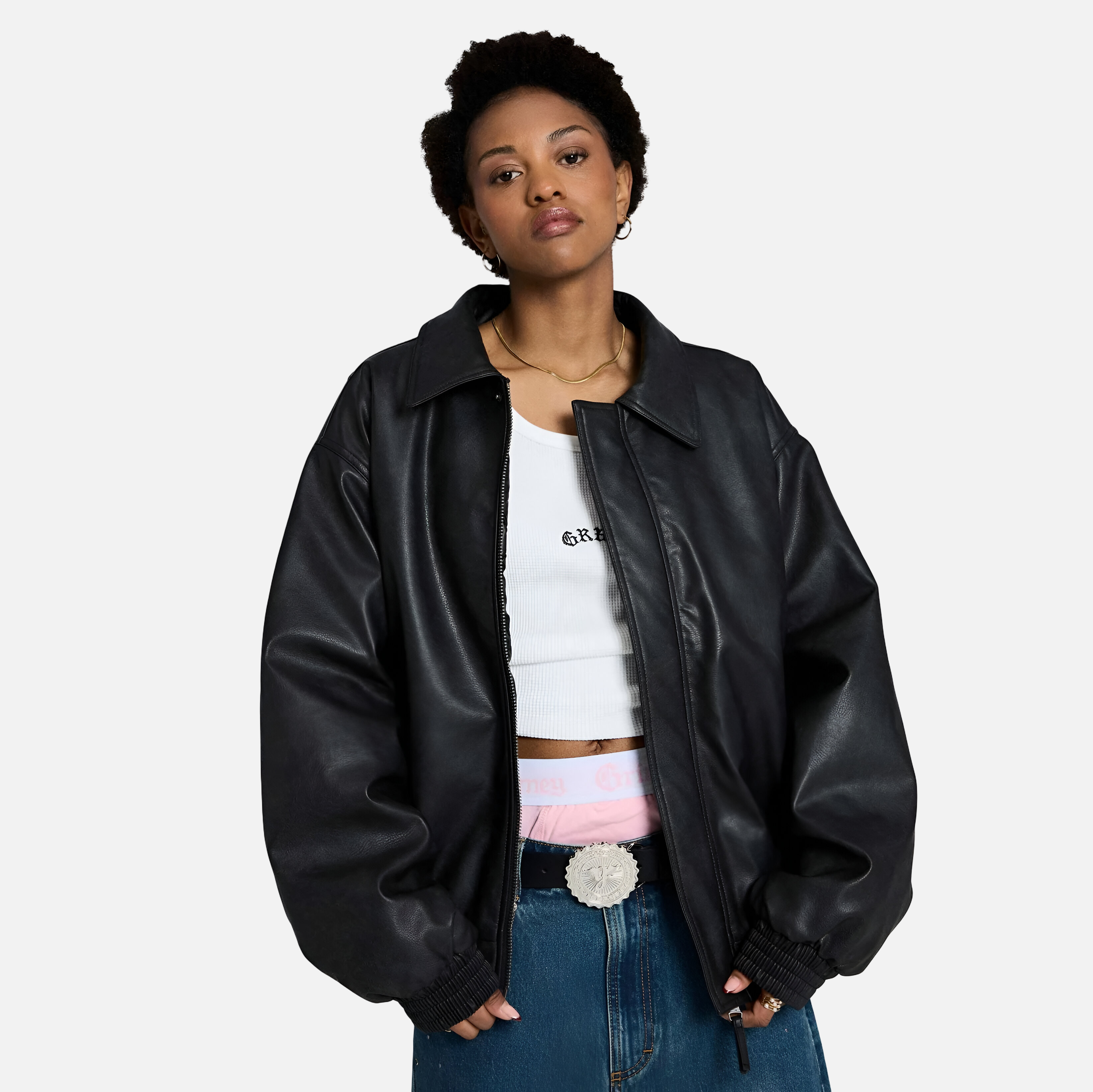 Chaqueta Bomber Chief Watcher Pu Leather Black