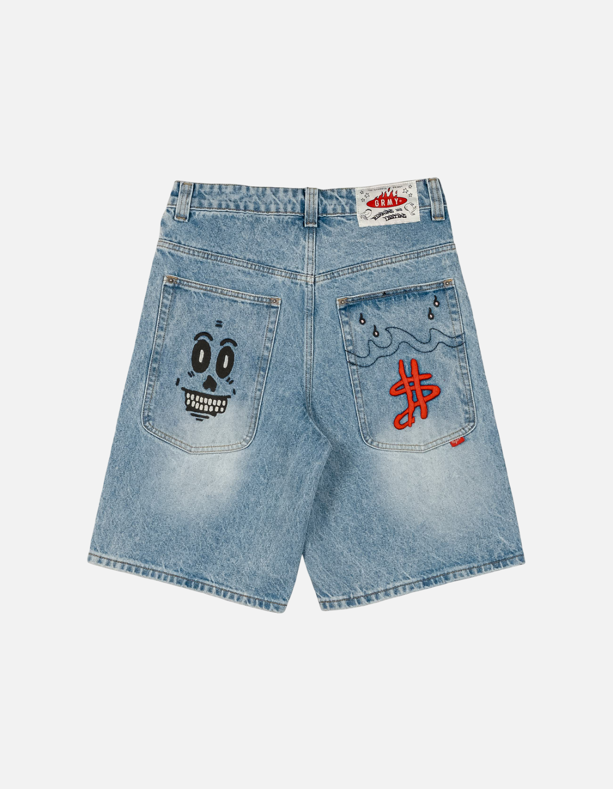 Pantalón Corto Stardust Baggy Washed Dark Blue de Grimey