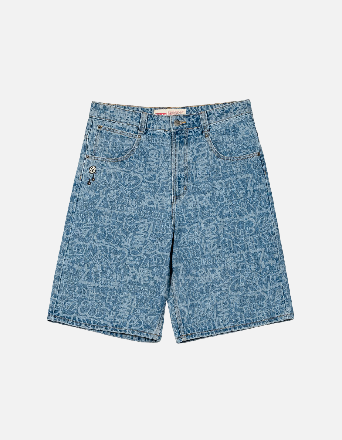 Pantalón Corto Stardust All Over Laser Baggy Washed Dark Blue de Grimey