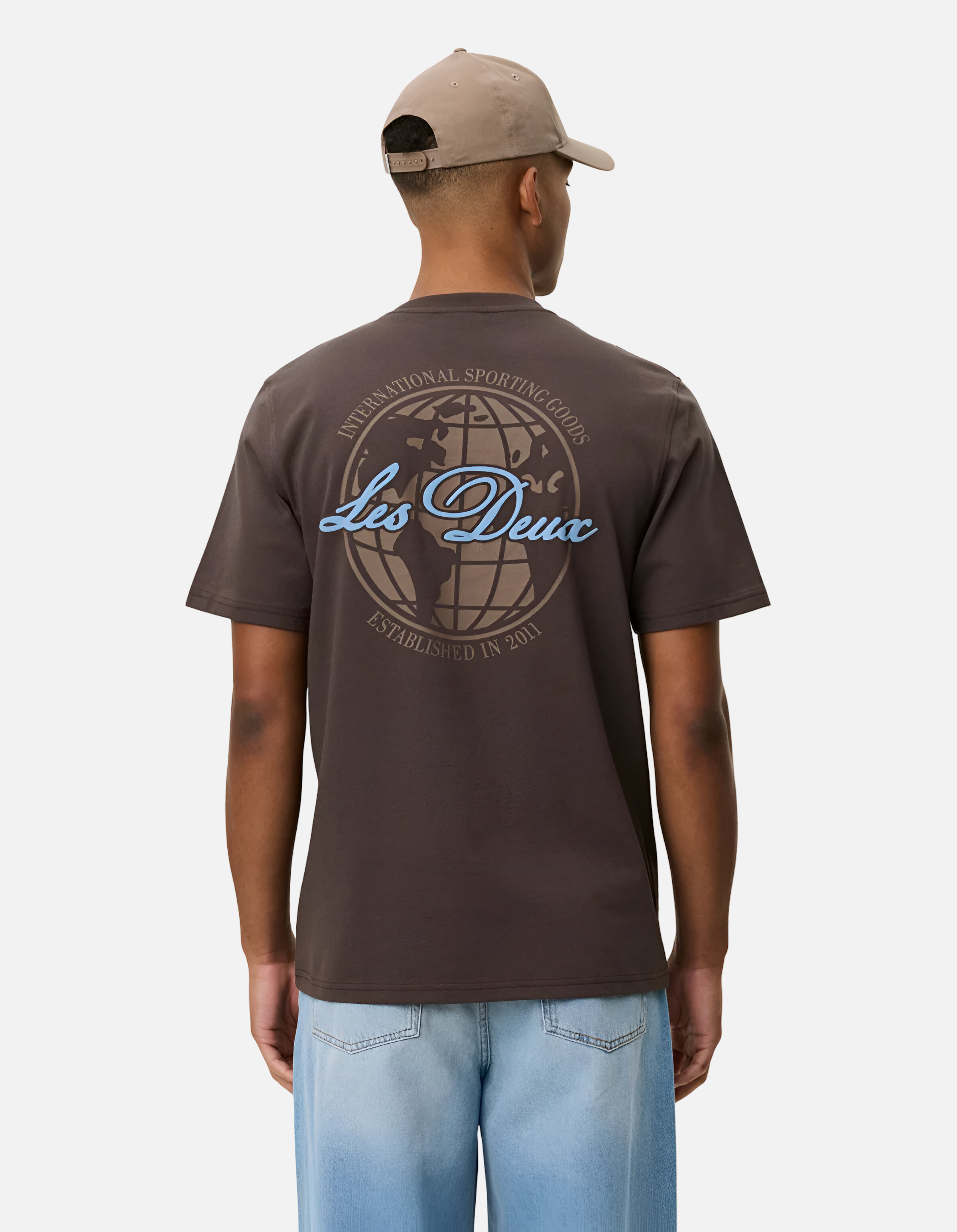 Camiseta Ben Globe de Les Deux en marrón