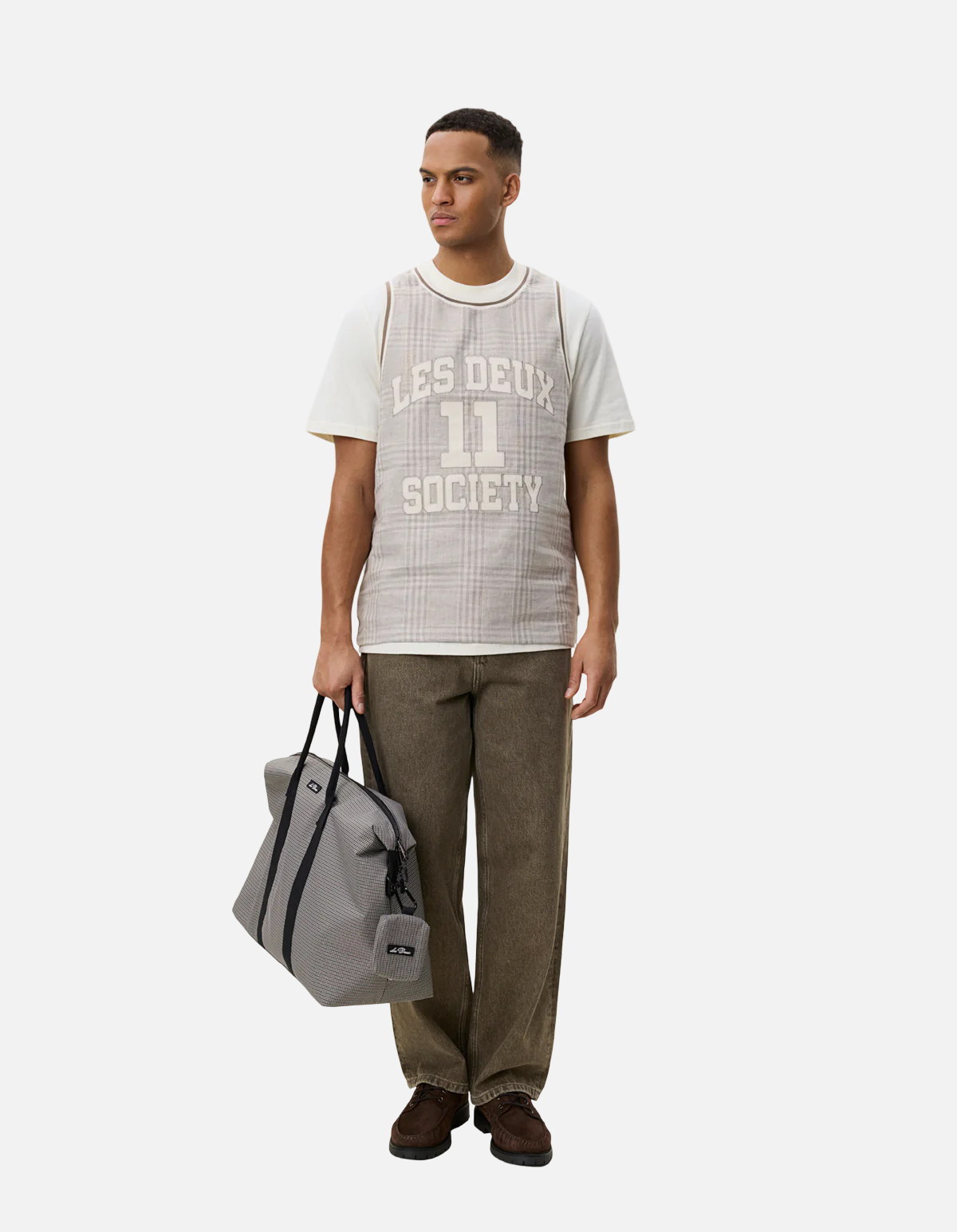 Camiseta Sin Mangas De Cuadros Tejidos de Les Deux