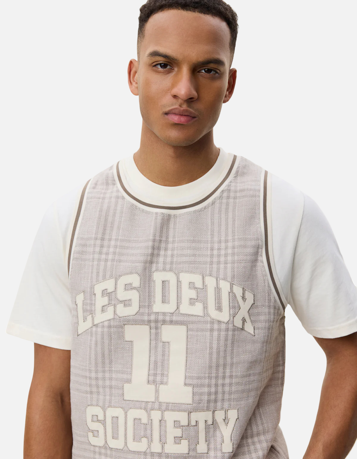 Camiseta Sin Mangas De Cuadros Tejidos de Les Deux