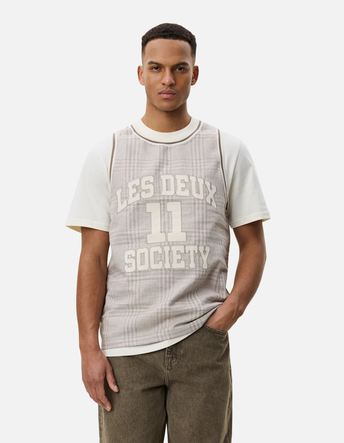 Camiseta Sin Mangas De Cuadros Tejidos de Les Deux