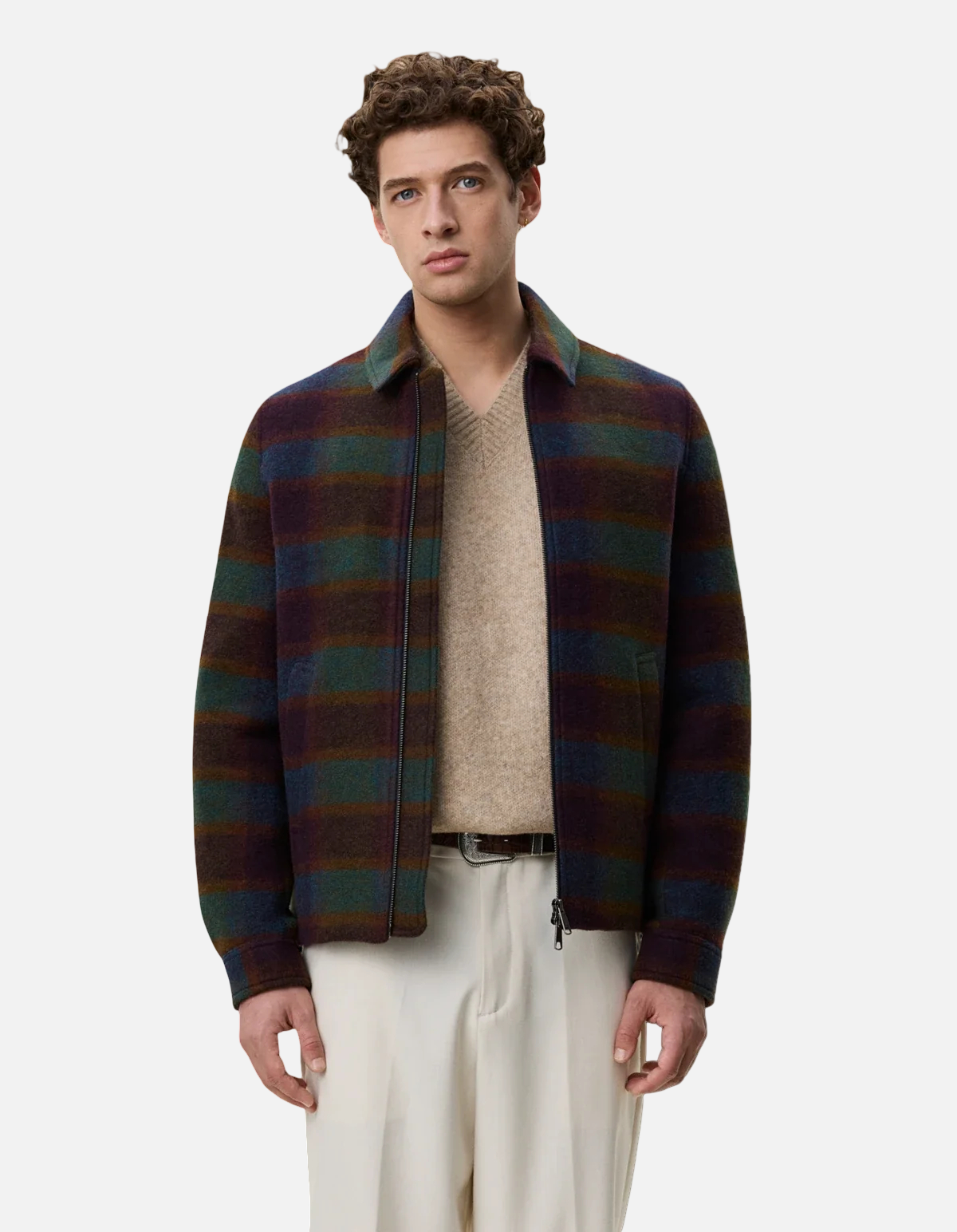 Chaqueta de lana a cuadros de Les Deux
