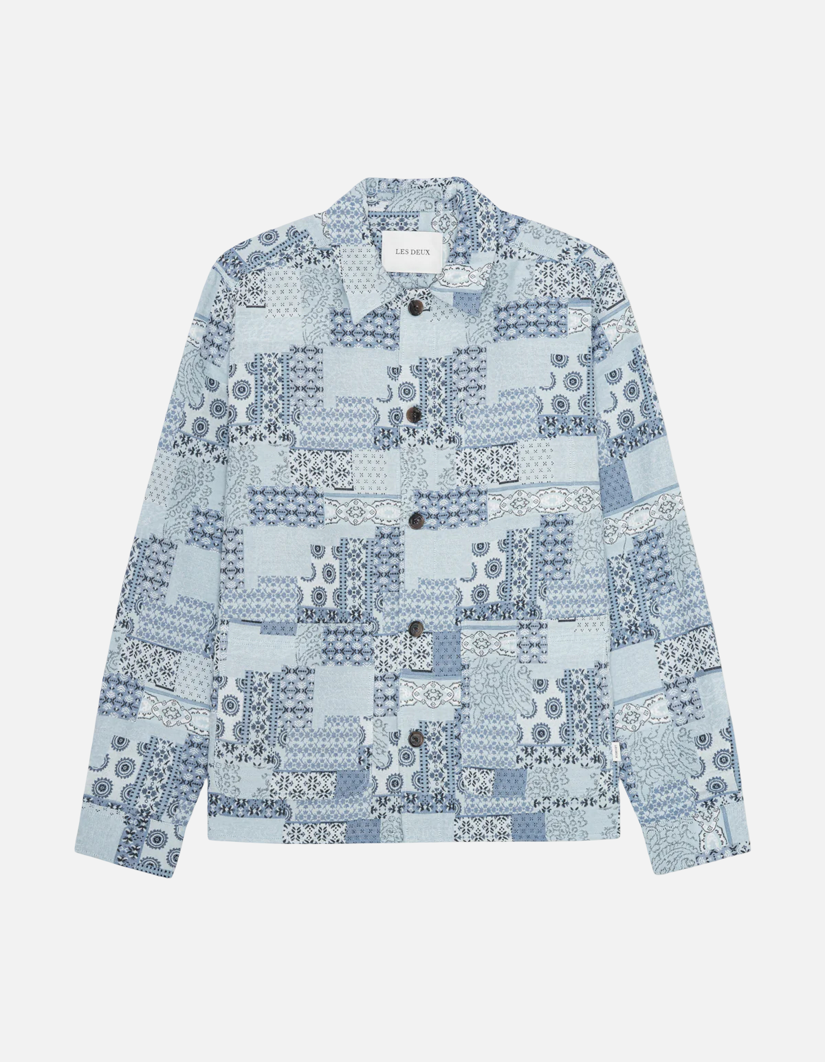 Sobrecamisa Patchwork Jacquard Azul Cielo de Les Deux