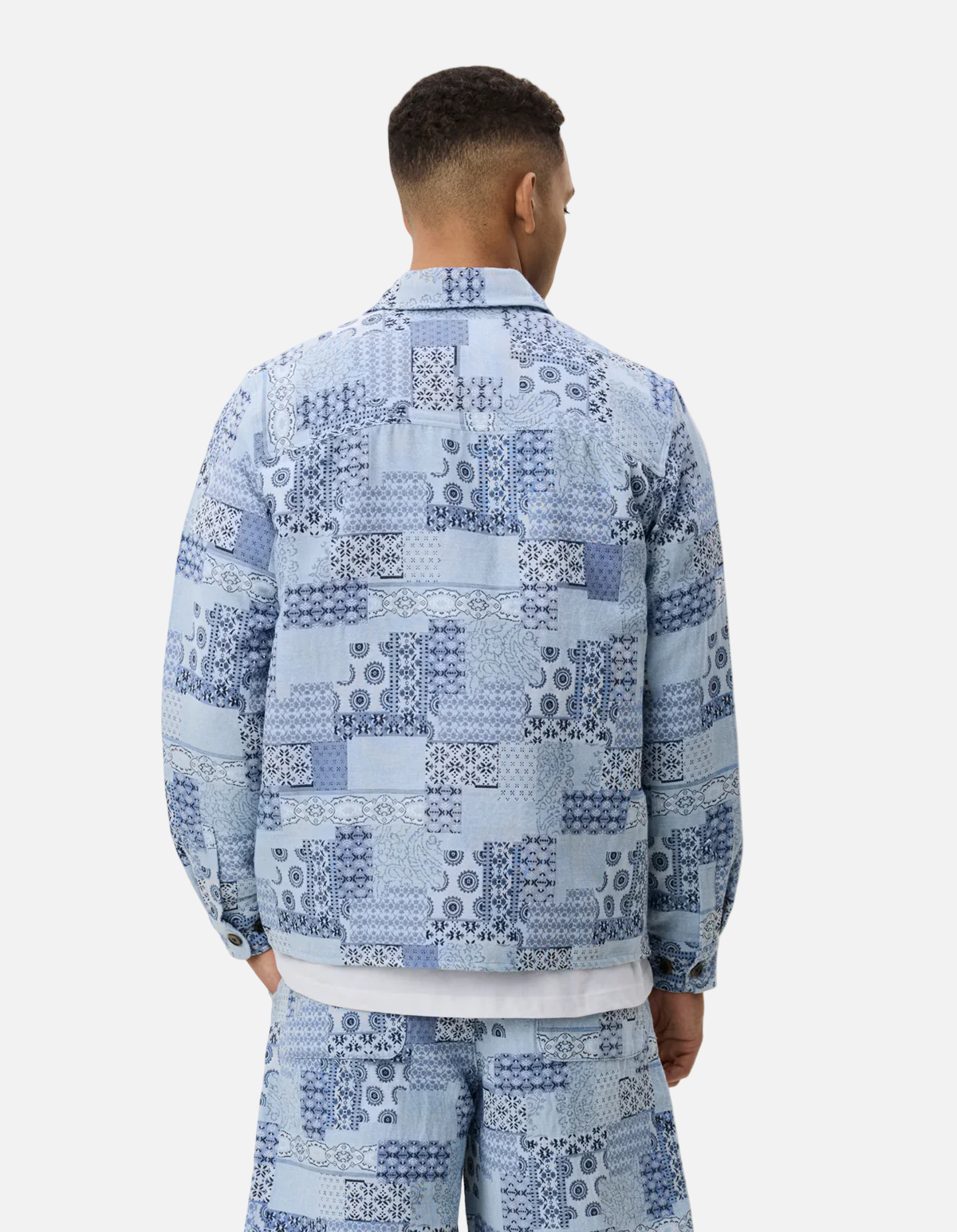 Sobrecamisa Patchwork Jacquard Azul Cielo de Les Deux