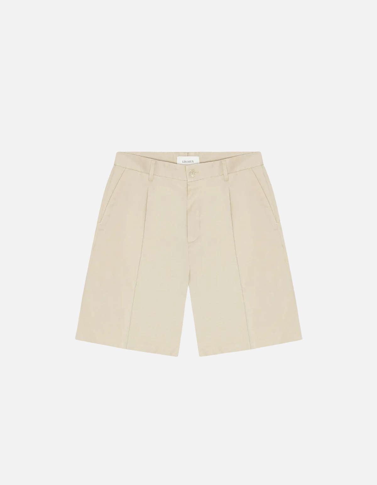 Pantalón Corto De Sarga Plisada En Beige de Les Deux