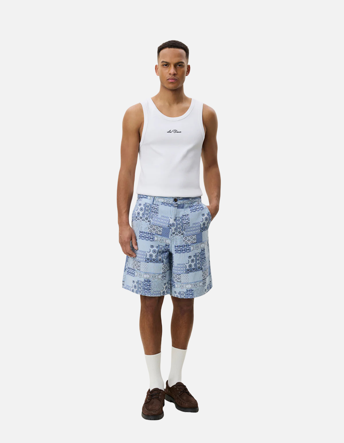 Pantalón Patchwork Jacquard Azul Cielo de Les Deux