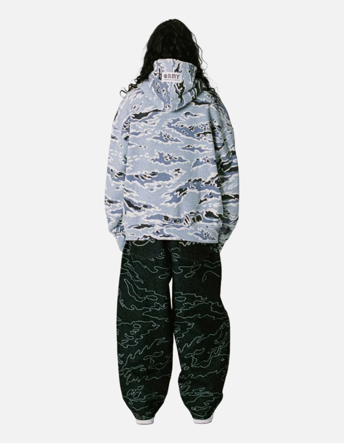 Pantalón Odd Cutlass Jacquard Big Boy Denim Raw Black de Grimey