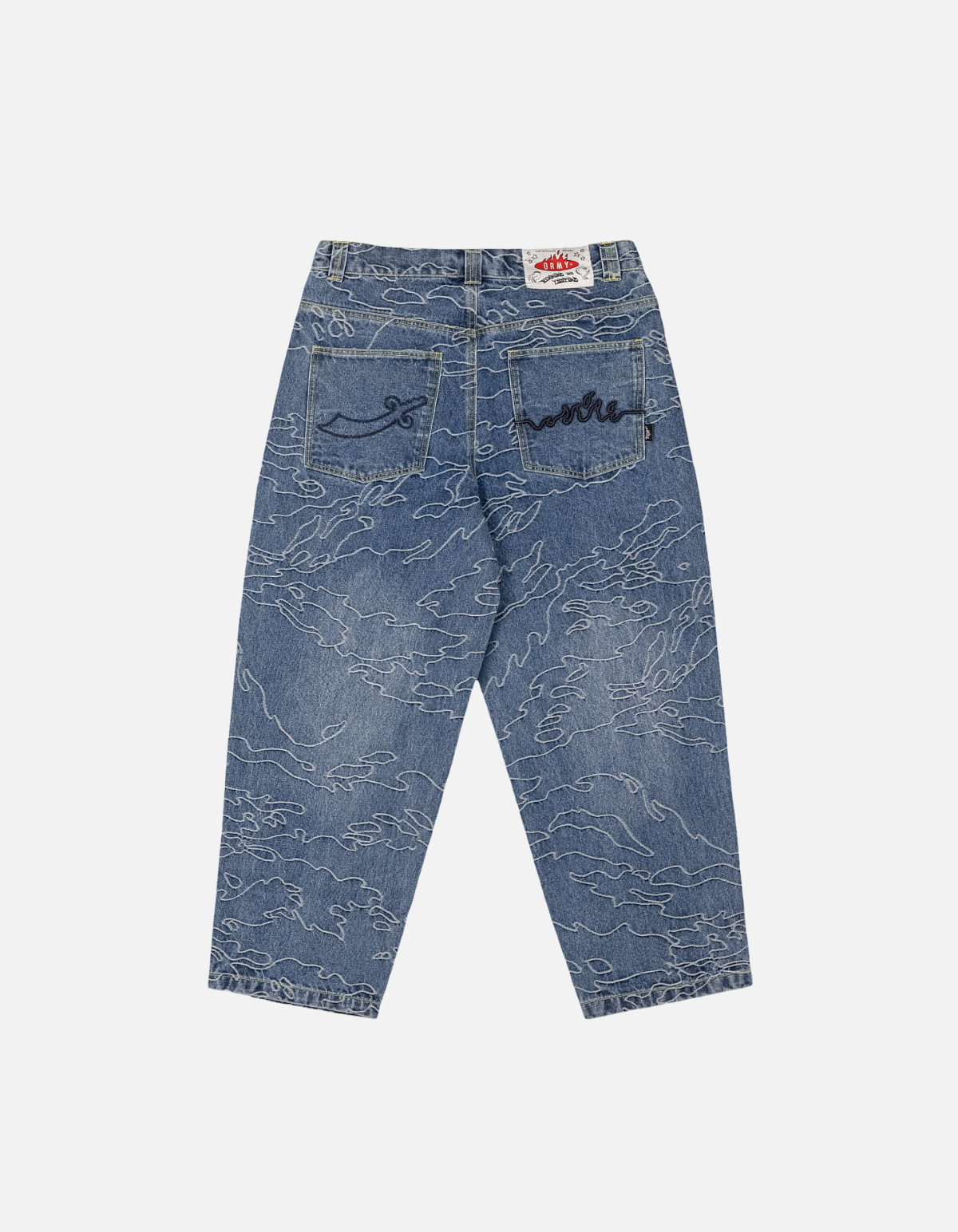 Pantalón Odd Cutlass Jacquard Big Boy Denim Washed Blue de Grimey