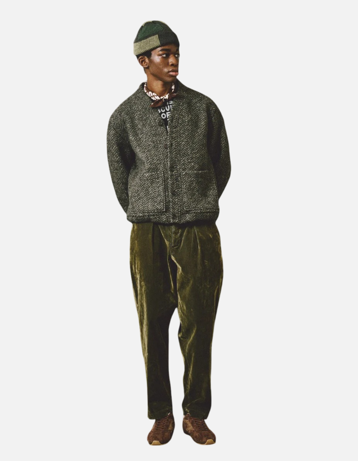 Pantalón Oxford velvet oliva de Universal Works