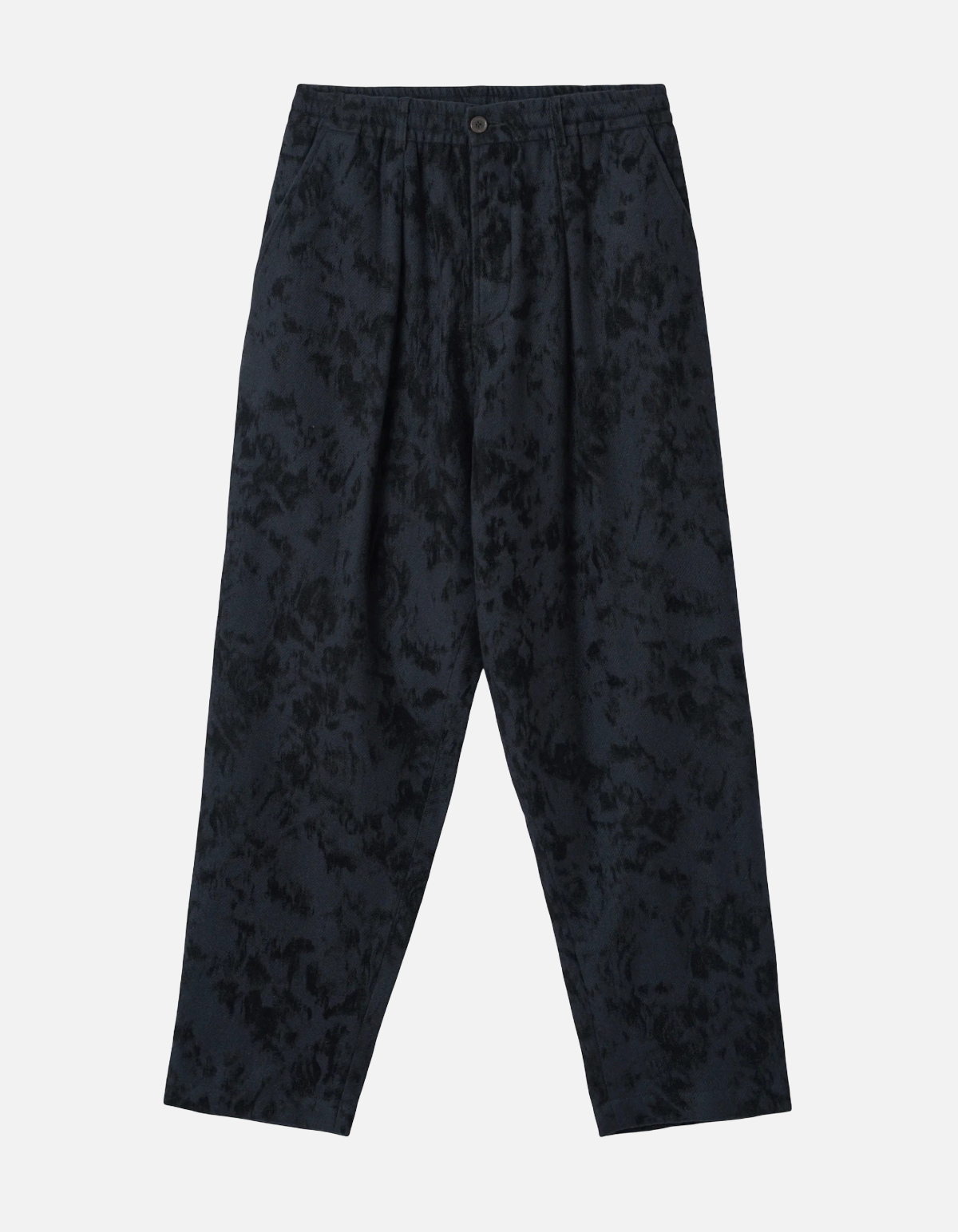Pantalón Pleated Track en navy estampado de Universal Works