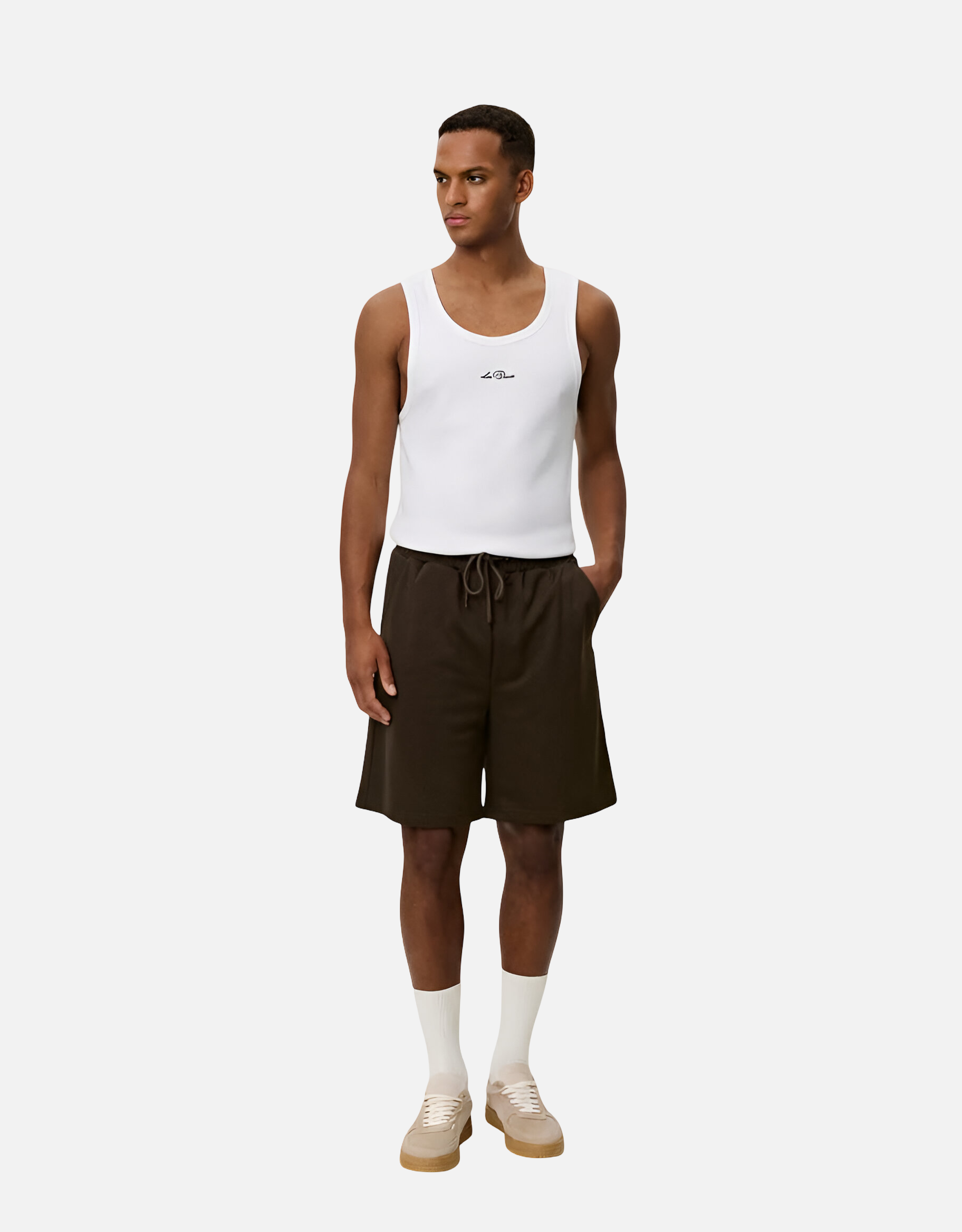 Pantalones cortos de malla Shawn de Les Deux color café