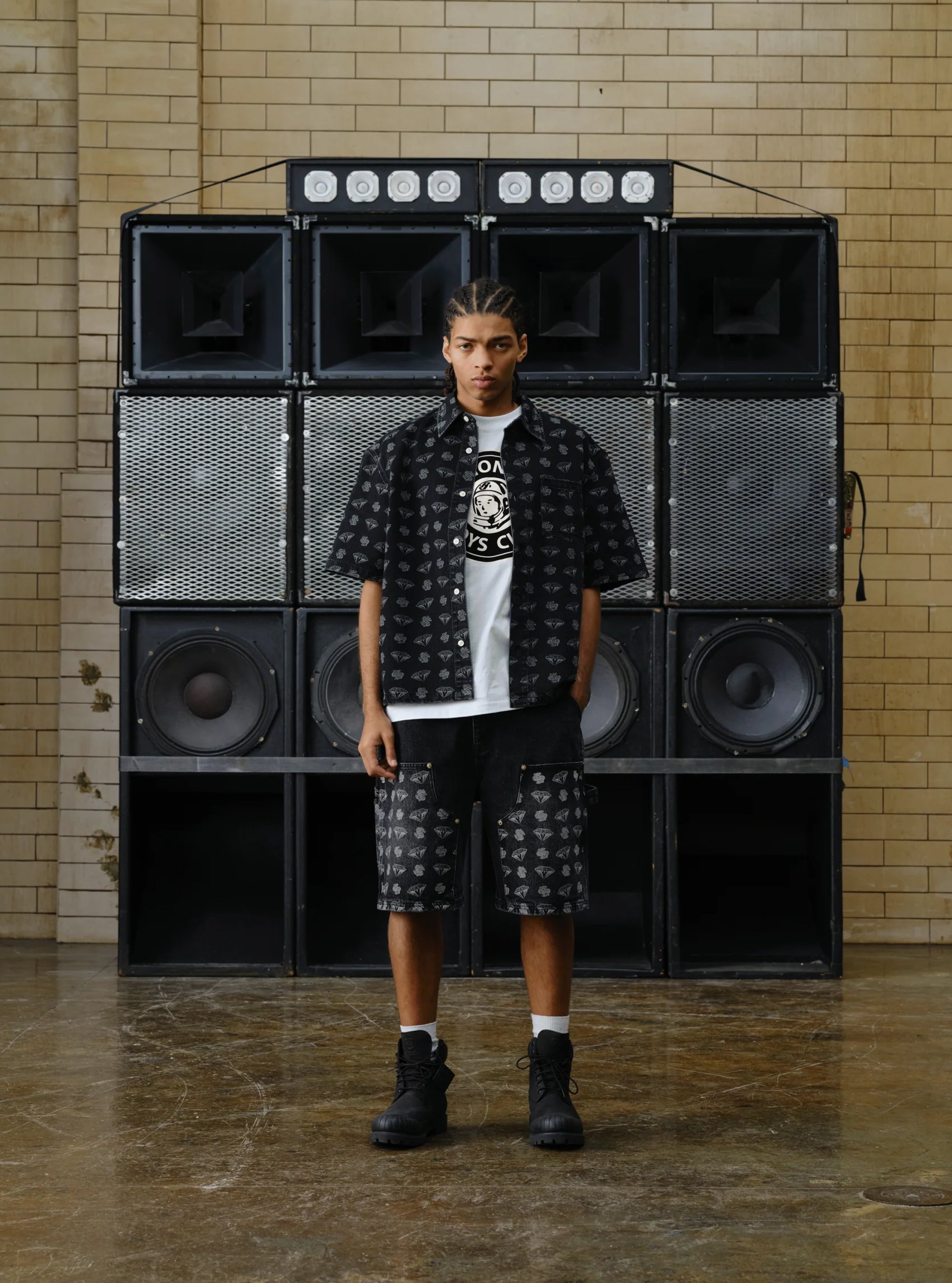 Pantalones cortos denim negro Diamonds & Dollars de Billionaire Boys Club