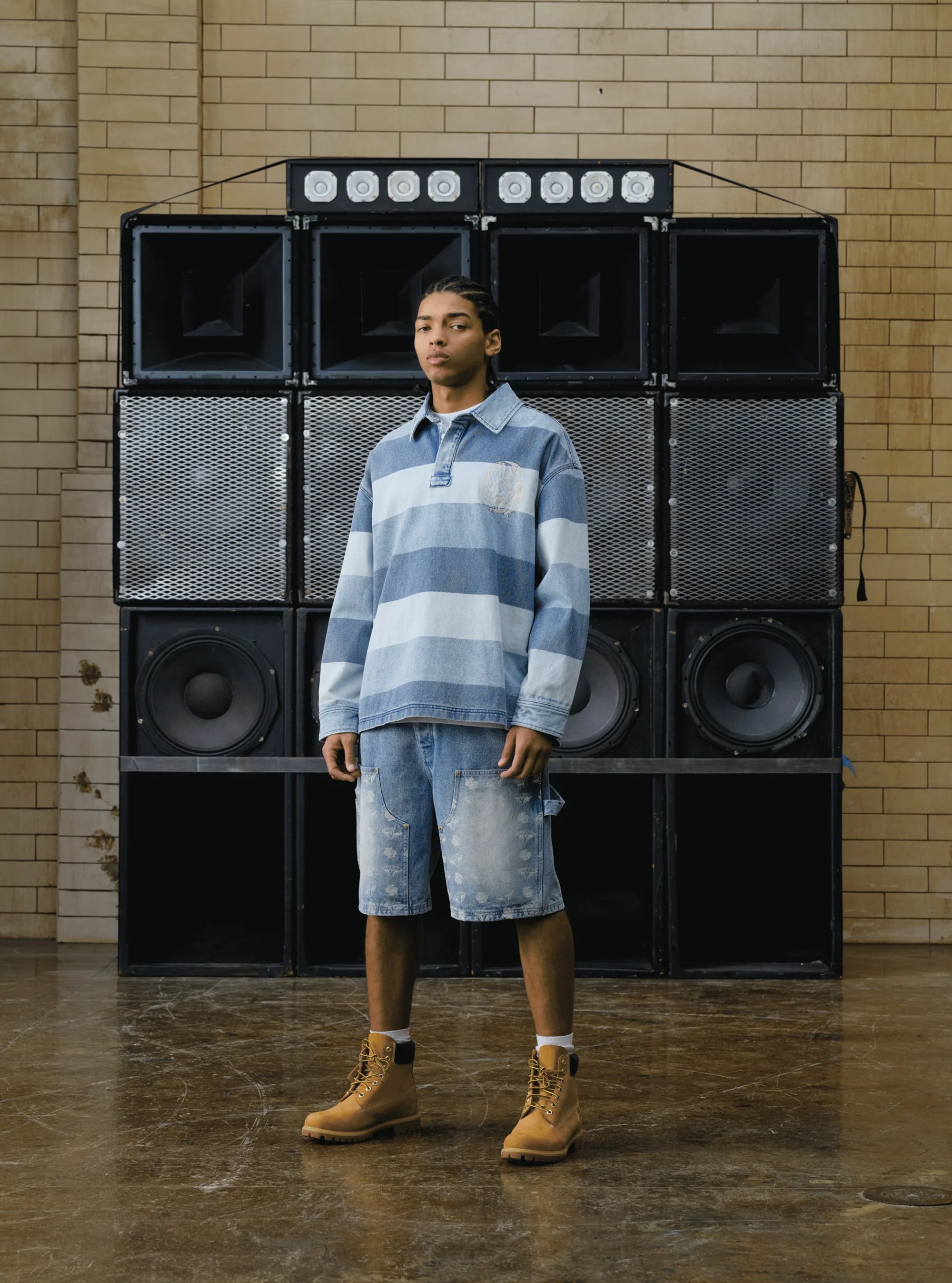 Polo manga larga denim a rayas de Billionaire Boys Club