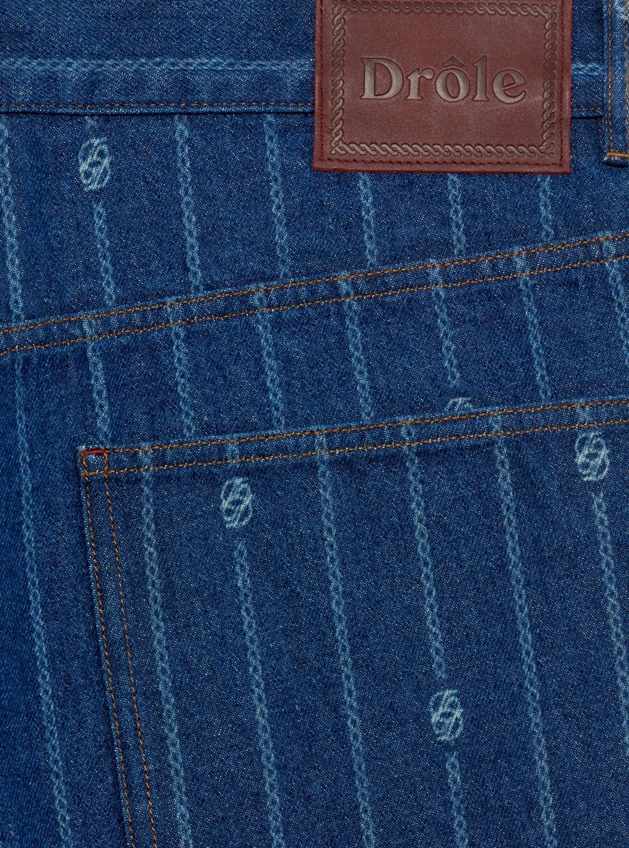 Pantalón denim Baggy Monogram de Drôle de Monsieur