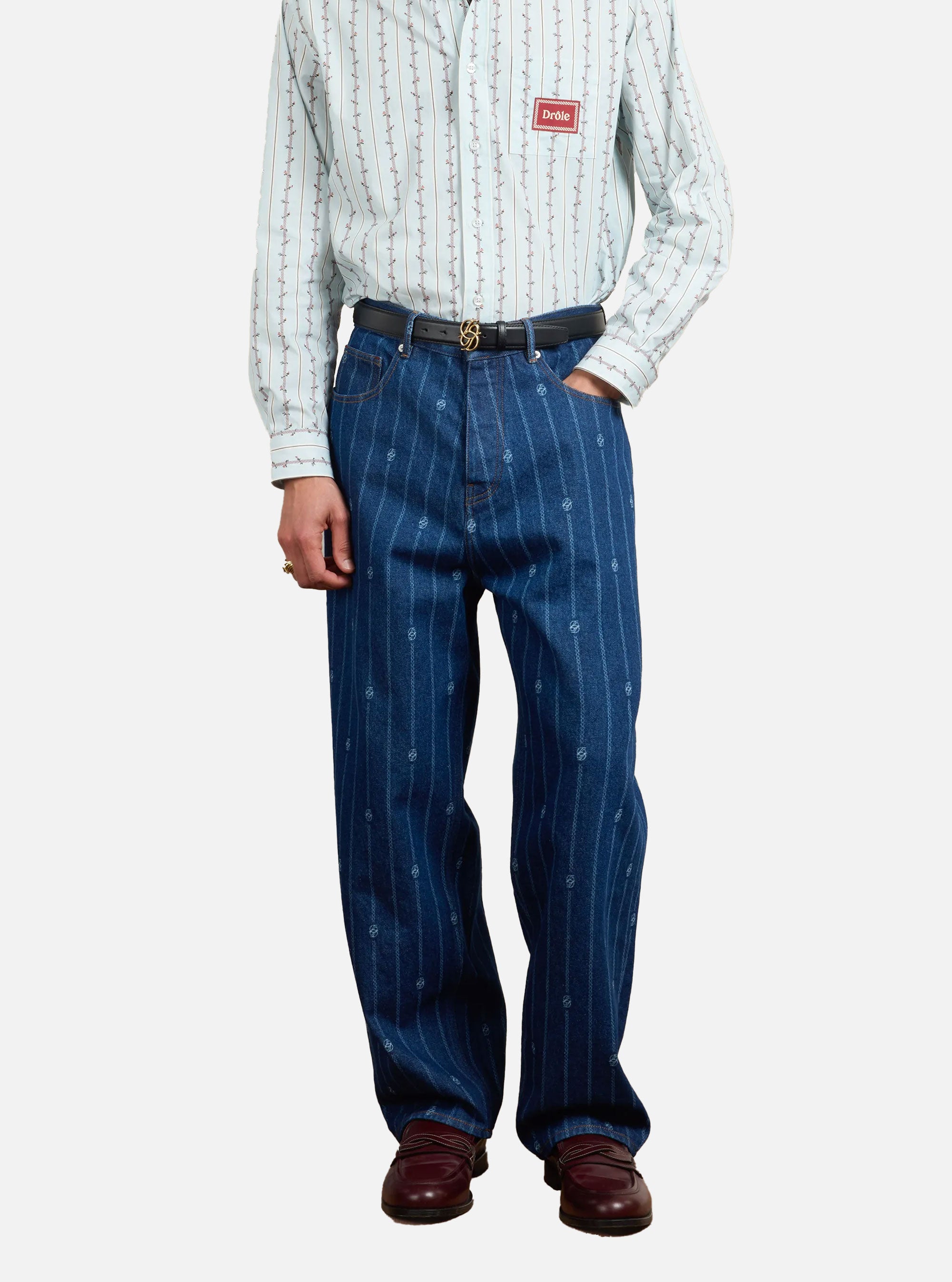 Pantalón denim Baggy Monogram de Drôle de Monsieur