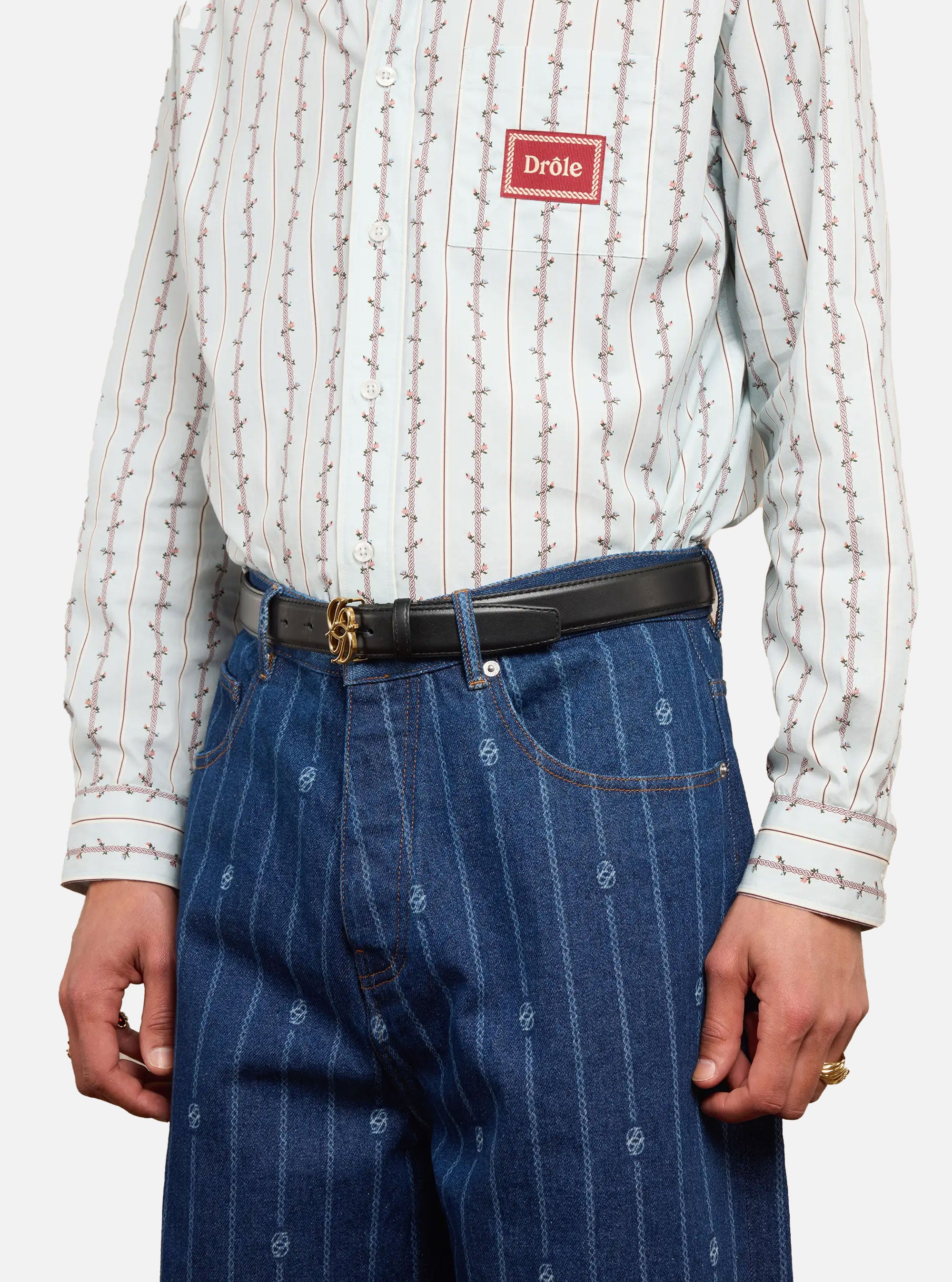 Pantalón denim Baggy Monogram de Drôle de Monsieur